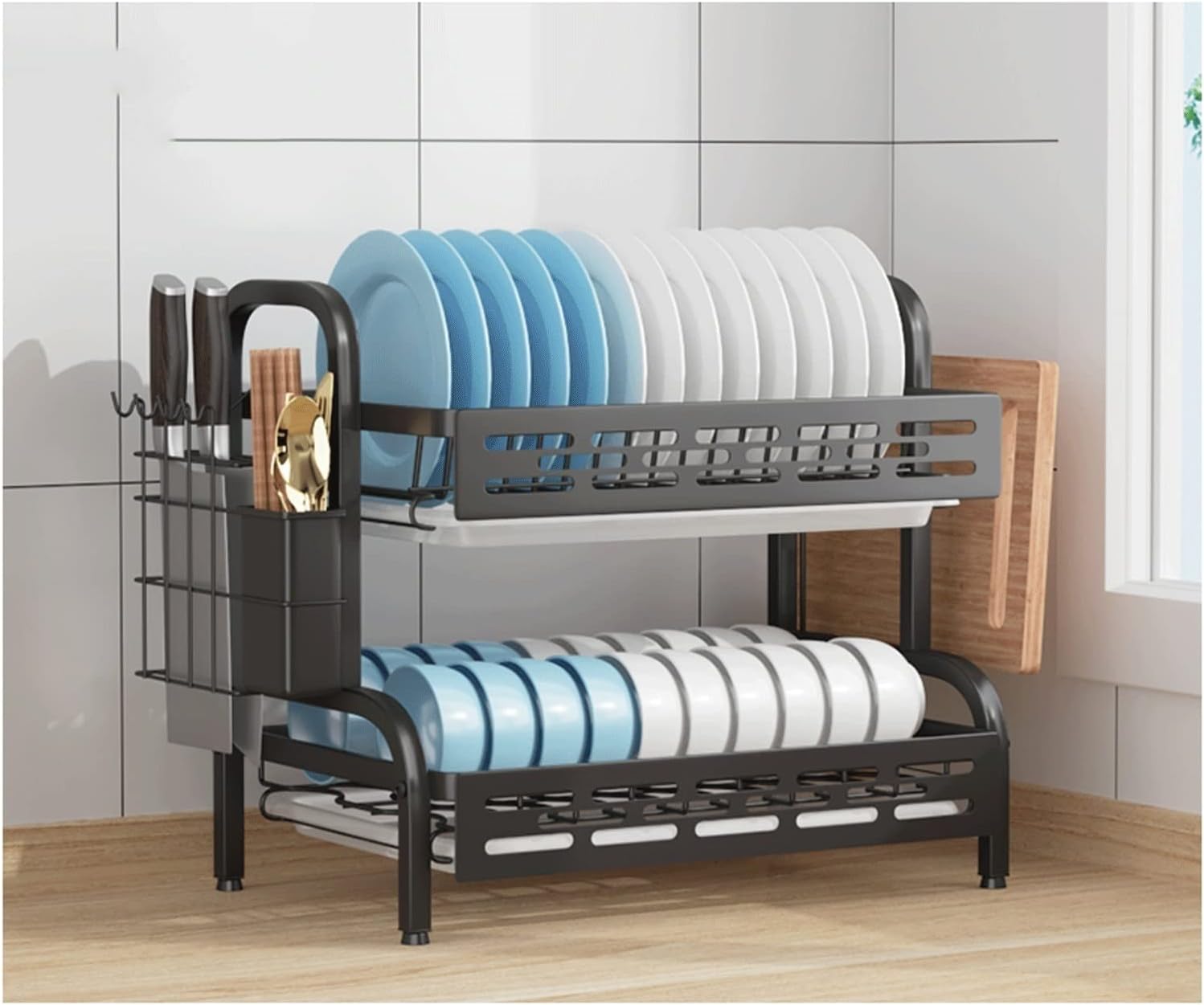 Dish Drying Rack Kitchen Dish Drainer Dish Rack, Dish Storage Rack, Multifunctional Storage Home Supplies, Dish Drying Rack Organizer Dish Racks for Kitchen Counter(B)