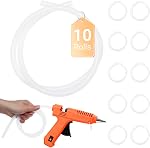 10 Pack Long Hot Glue Stick Rolls - 3.28 FT Long x 0.27" Diameter Mini Hot Glue Sticks for Fabric, Wood, Metal, Glass, Plastic, Floral