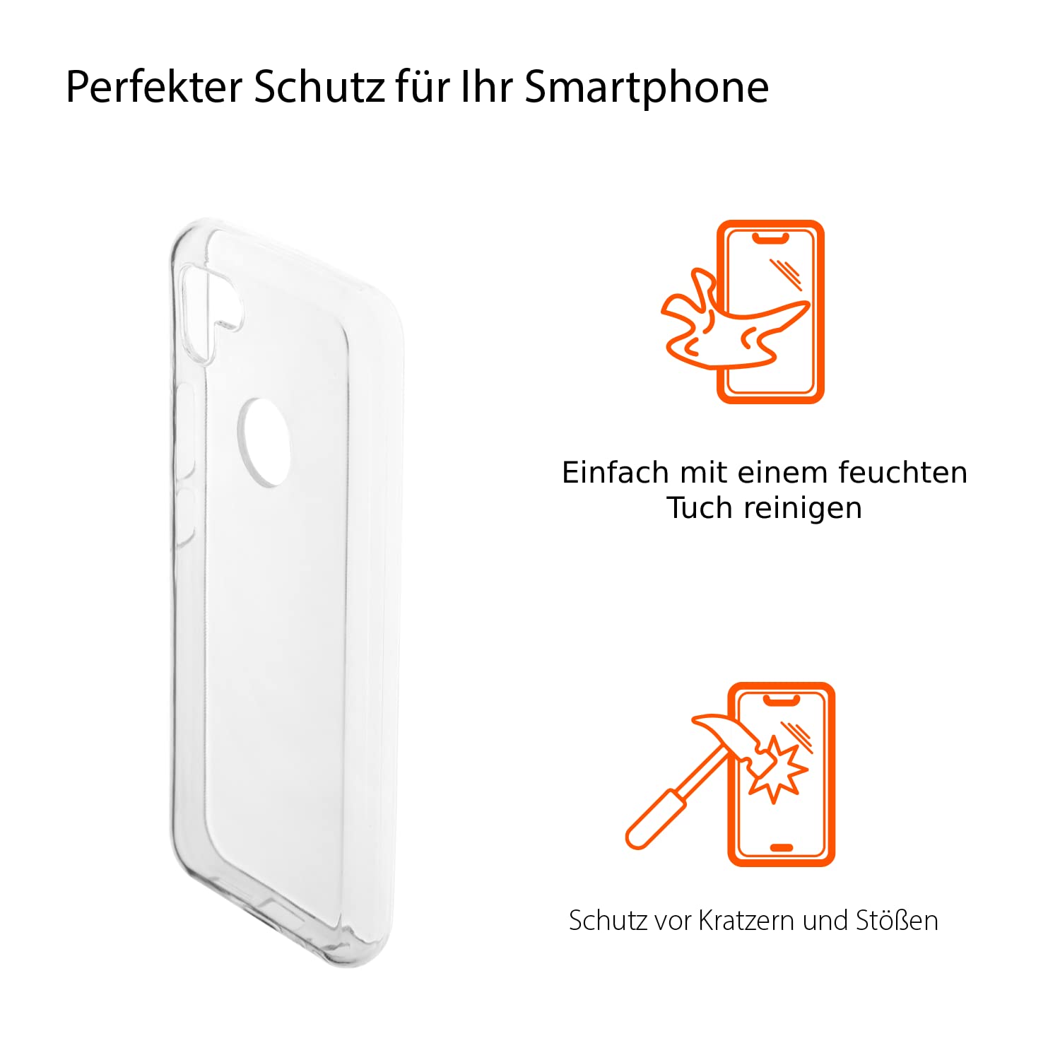 Per Gigaset GS5 Senior Cover + 2Pcs Vetro Temperato - Custodia in Silicone TPU - Trasparente Case Protezione Cellulare Bumper 9H Pellicola Protettiva+ Finger ring phone holder