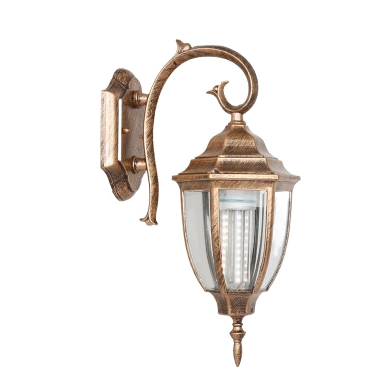 Lámpara de pared retro europea E27 en bronce para decorar balcones y pasillos