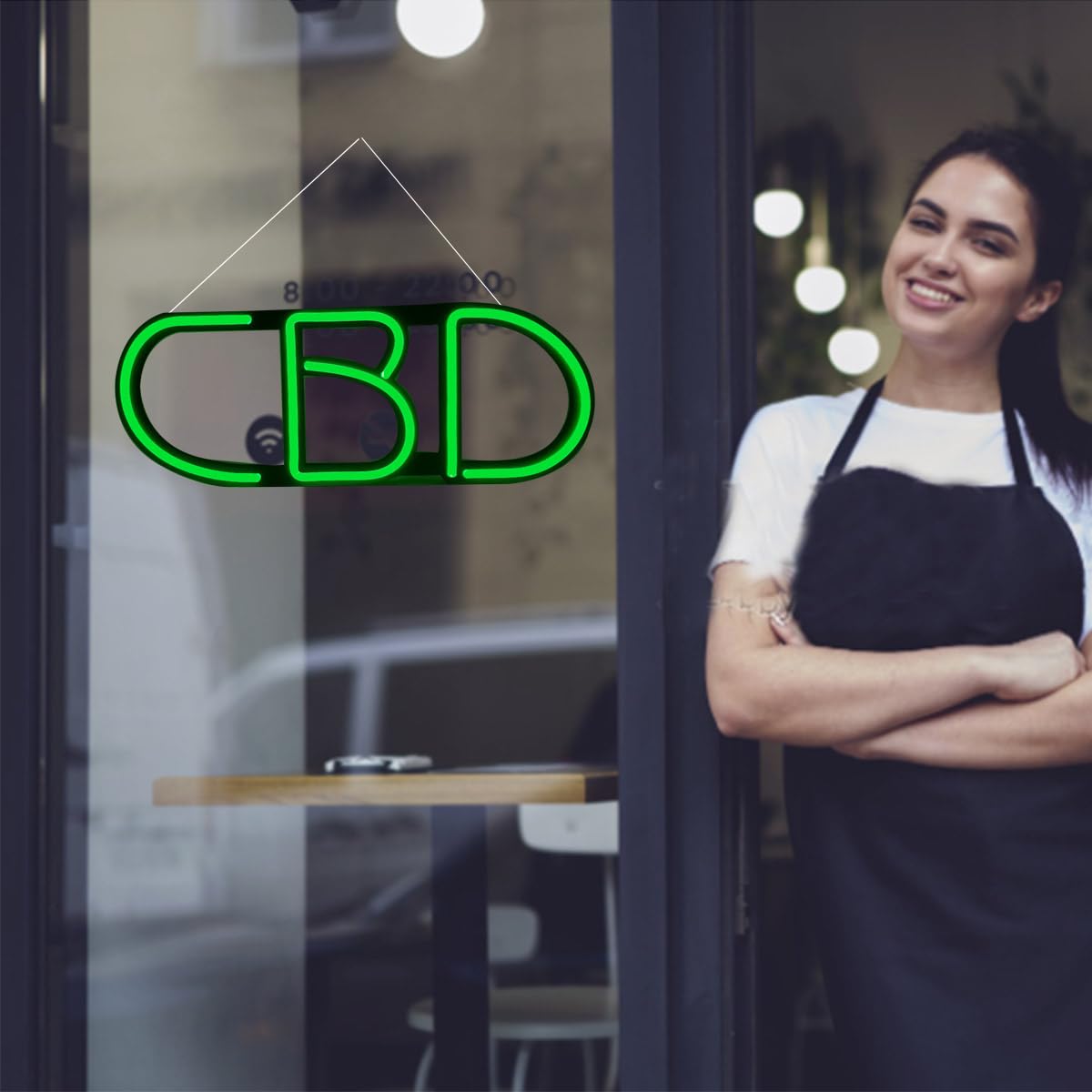 DS&DV - Panel de neón LED CBD regulable de 20" | Man Cave Pub Bistrot Café Humo CBD Store Business Pub Luces (50,8 cm CBD)