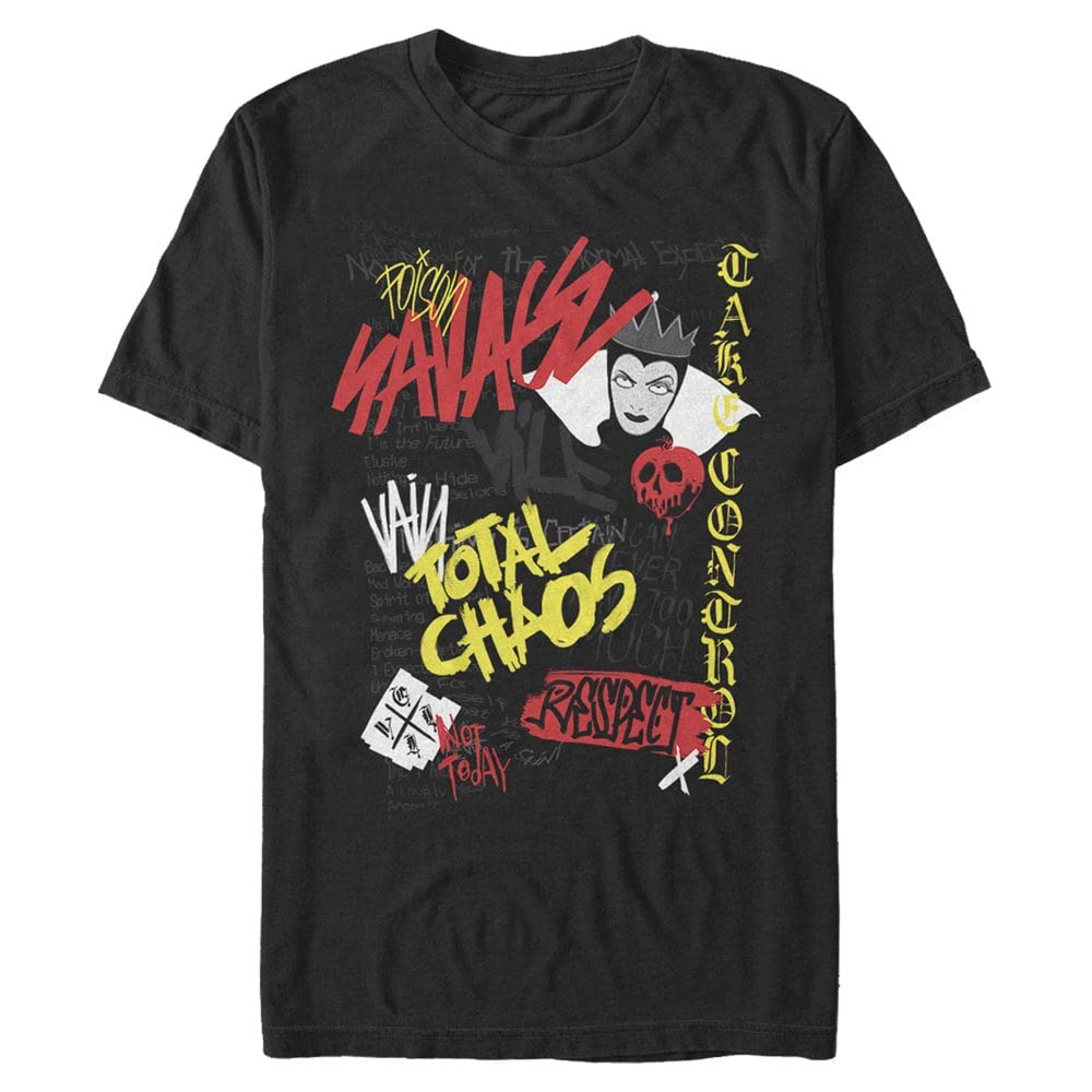 Disney Men's Villains Villain Graffiti T-Shirt, Black, M