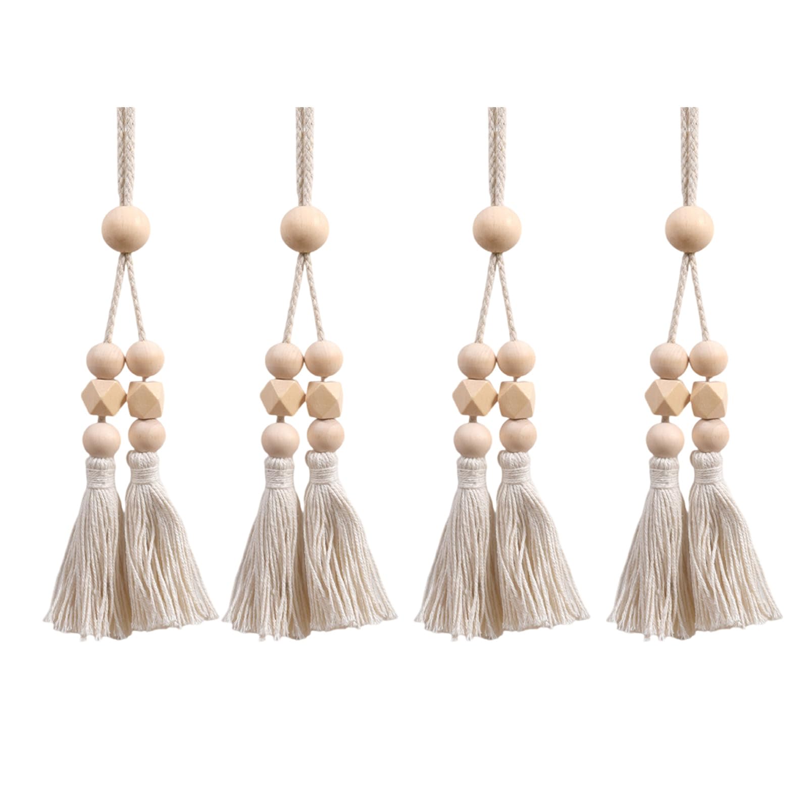 Tsophreniq Styles Handcrafteds Curtain Tie Backs with Wood Beads Tiebacks for Indoor and Outdoor Accessories