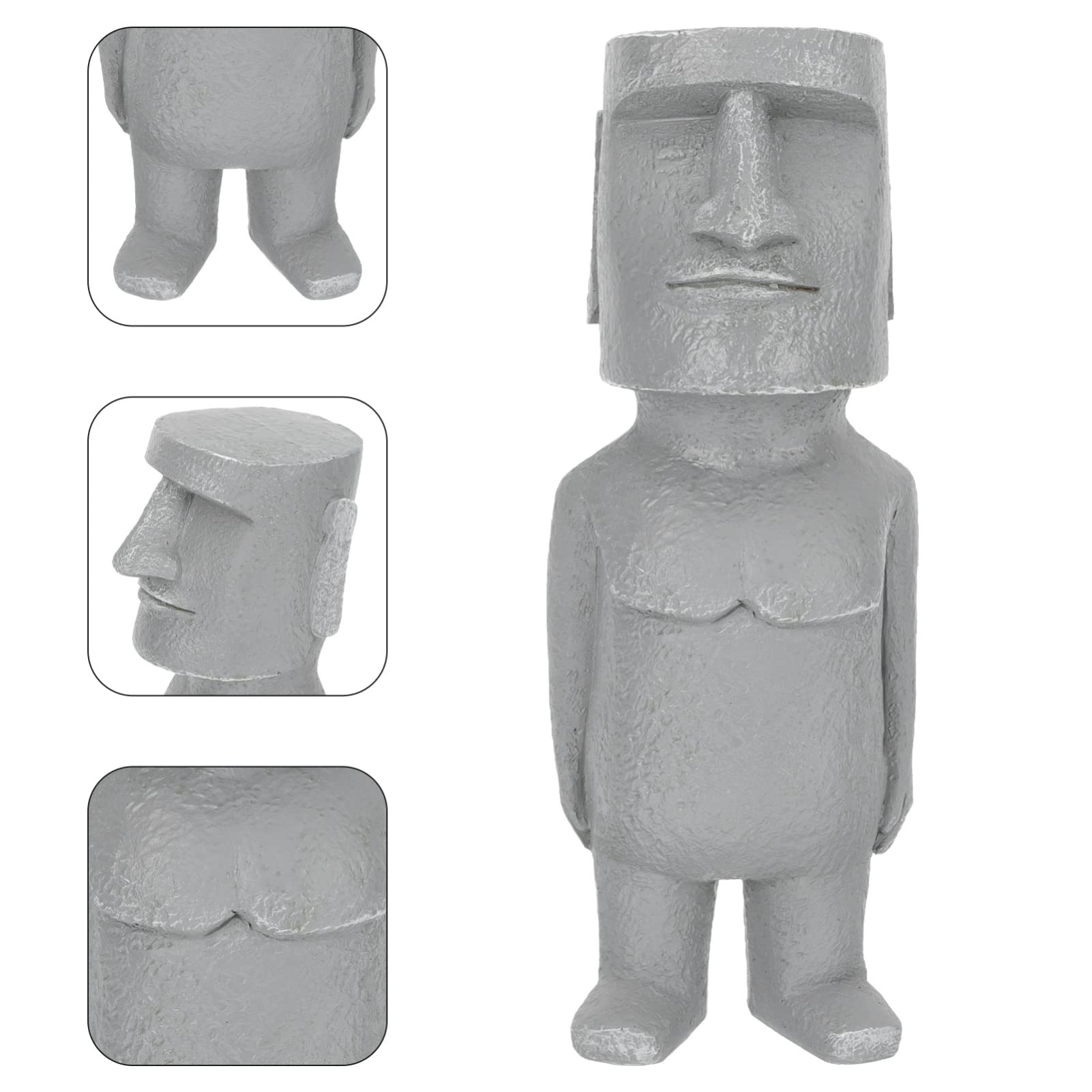 Toyvian Statua Di Pietra Mini Statue Moai Statua Moai Statua Del Giardino Della Testa Di Moai Sculture Dell'isola Di Pasqua Moai Stonehenge Home Decor Resina Per Auto Macchina