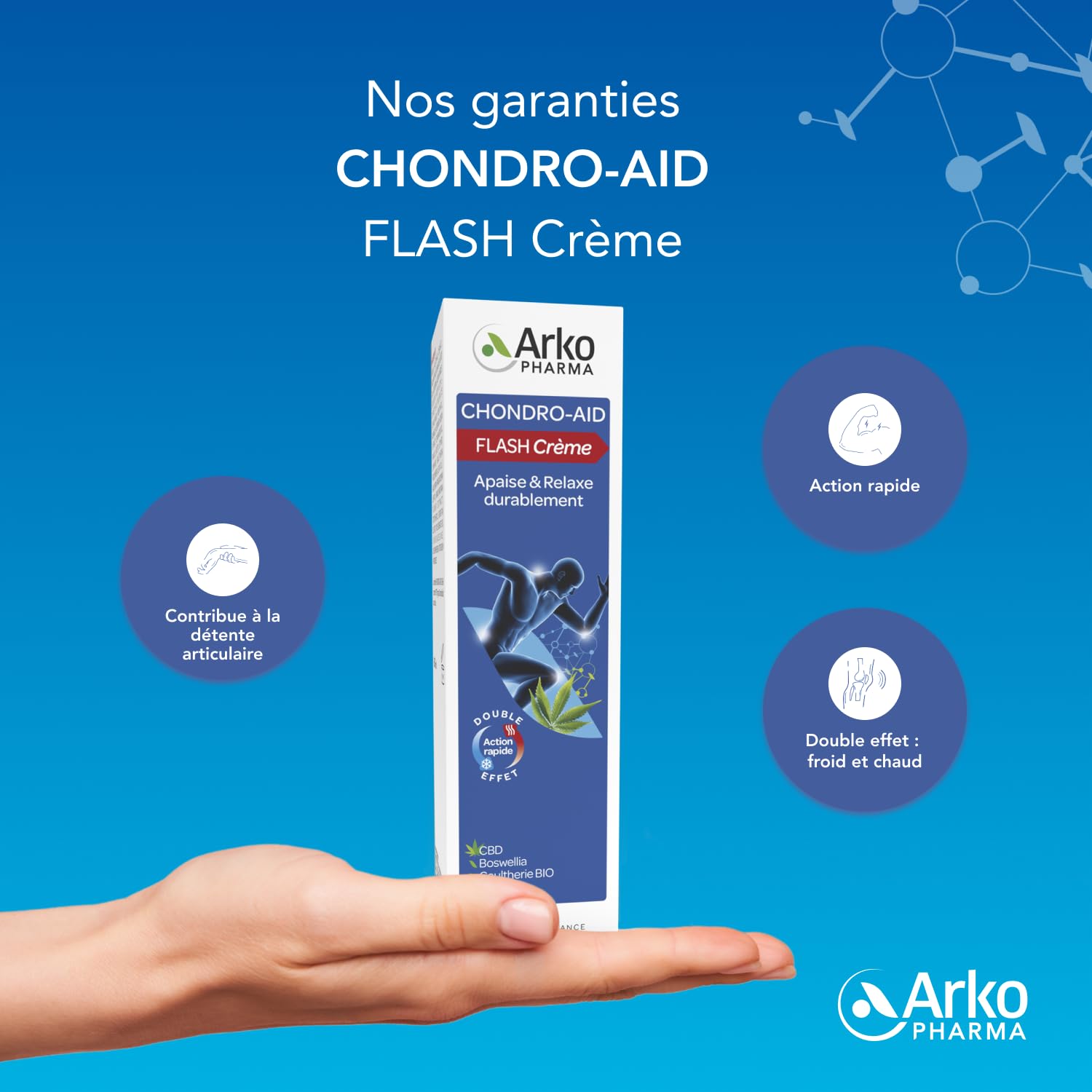 Arkopharma - Chondro-Aid Flash Crème | Confort articulaire - Détente musculaire durable - Sensation apaisante et relaxante - Formule hydratante - Massage facile | 60 ml (Lot de 2)