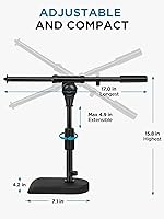 Vista 7 de InnoGear Soporte de micrófono de escritorio ajustable, paquete de 2 con base pesada y embrague giratorio de agarre suave, brazo articulado
