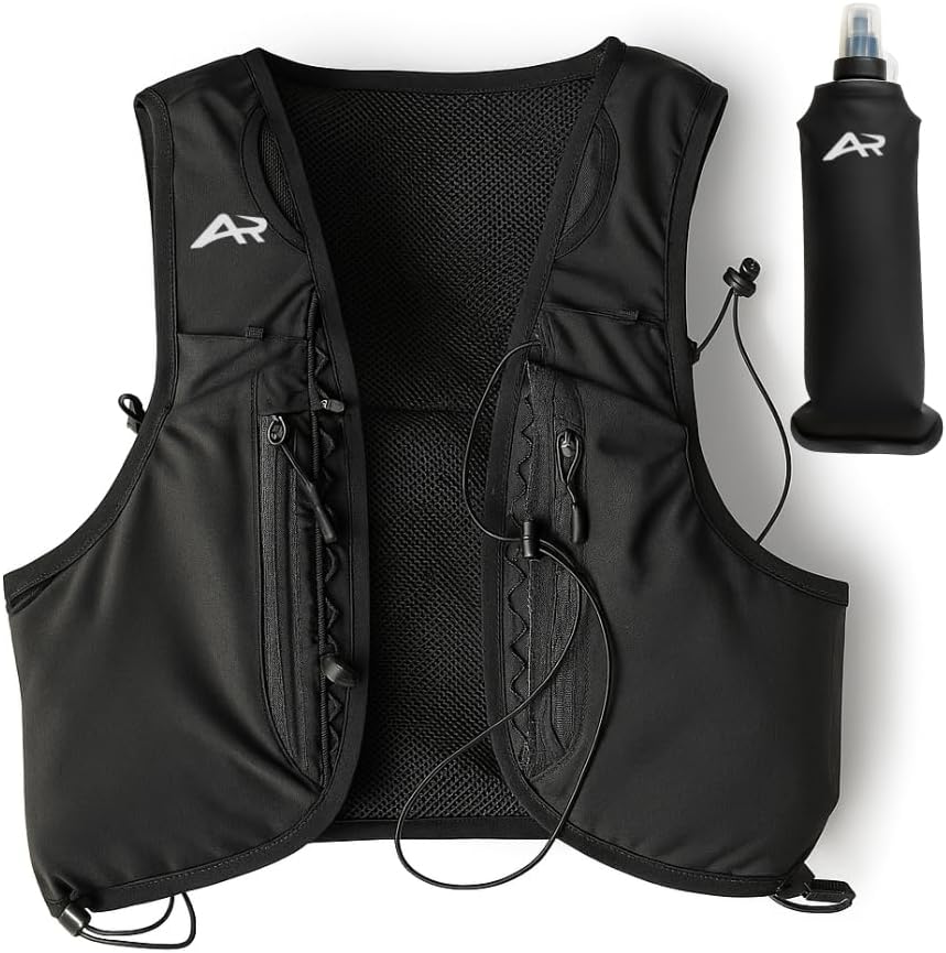 AeroRun® Laufweste für Damen & Herren Ultraleicht mit Trinkflasche | verstellbare Trinkweste 500 ml | Laufrucksack & Trinkrucksack zum Laufen | Running Vest Joggen & Trailrunning