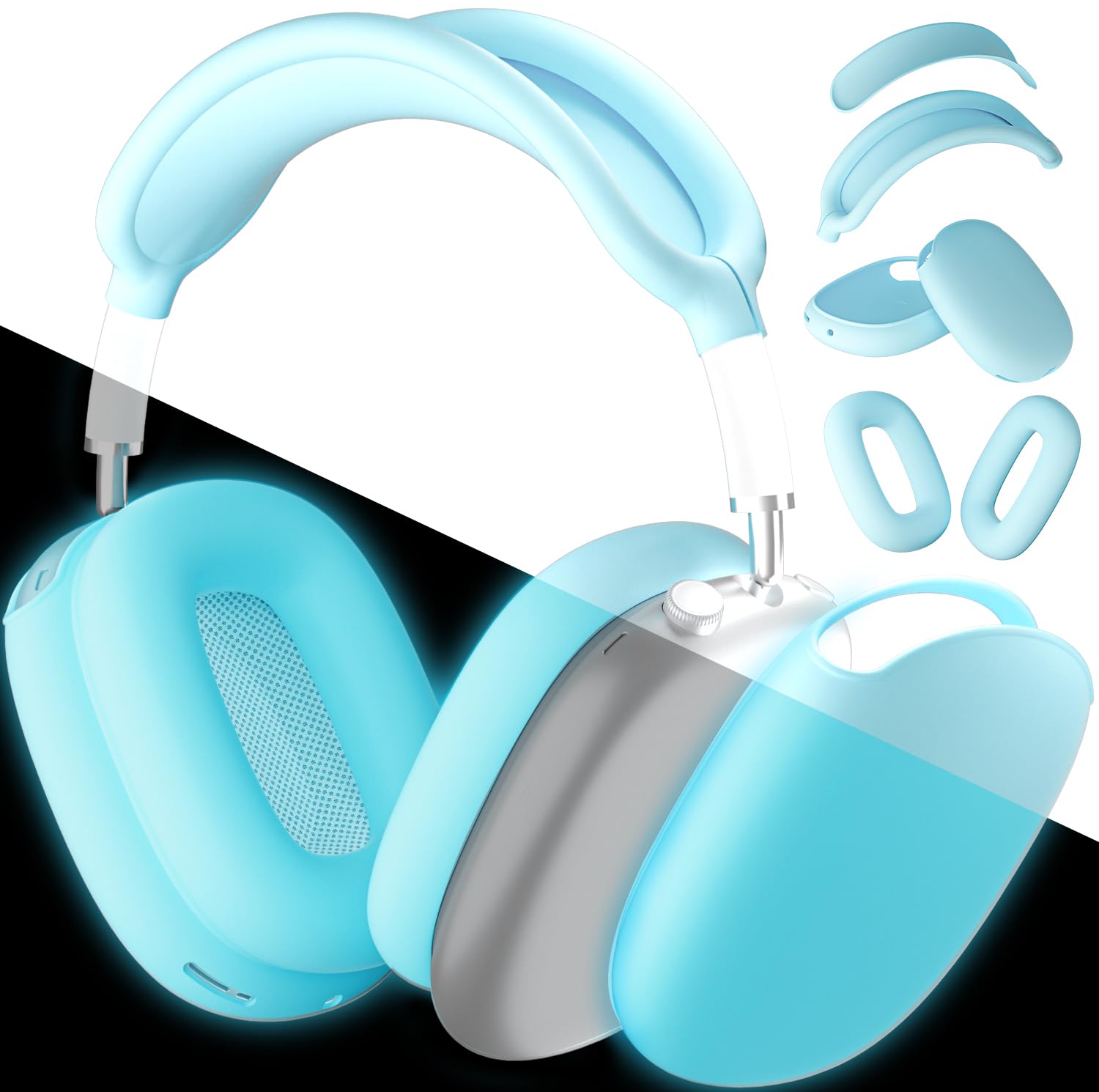 ATUAT for AirPods Max Headphones Case, Protective Silicone Case Cover Skin Accessories Anti-Scratch for Women Men for Apple AirPods Max 2024/2020 (