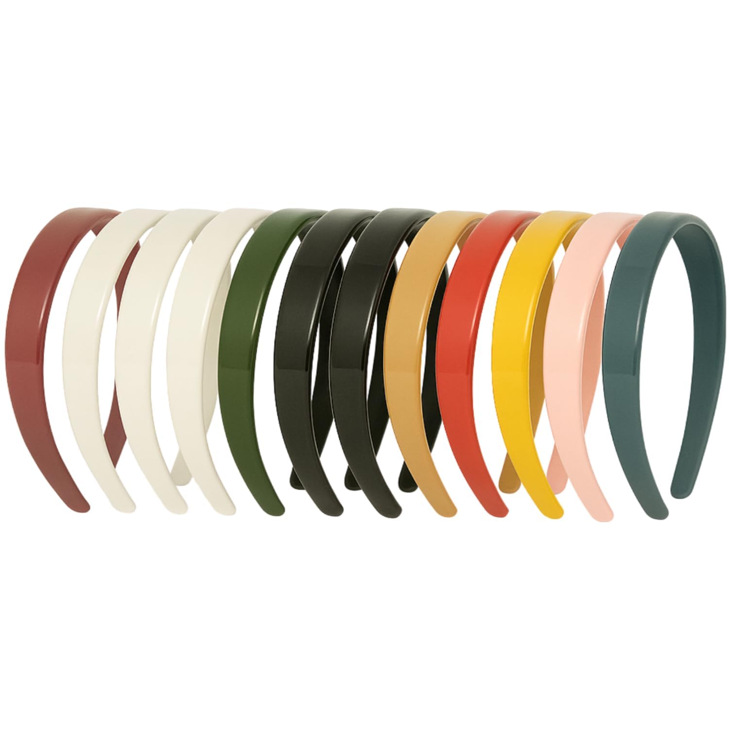 Premium Large Glossy 25Mm Extra Wide Plastic Hairband For Girls & Women (12 Count (Pack Of 1, Multicolor)-image-17