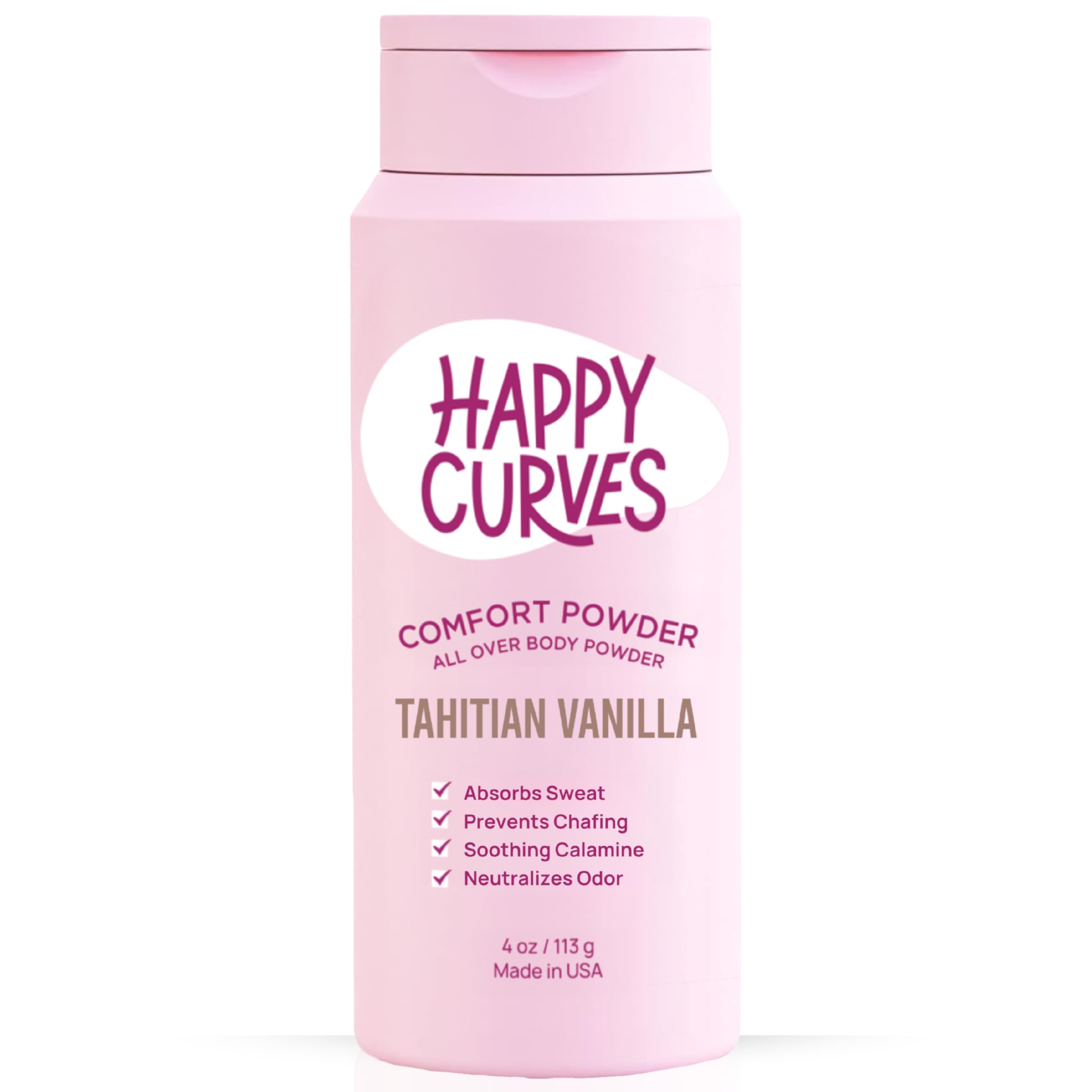Comfort Powder: Talc Free Anti Chafe Body & Foot Dusting Powder Deodorant for Inner Thigh Chafing, Private Areas, and All Over Body for Women (4 Ounce (Pack of 1), Tahitian Vanilla)