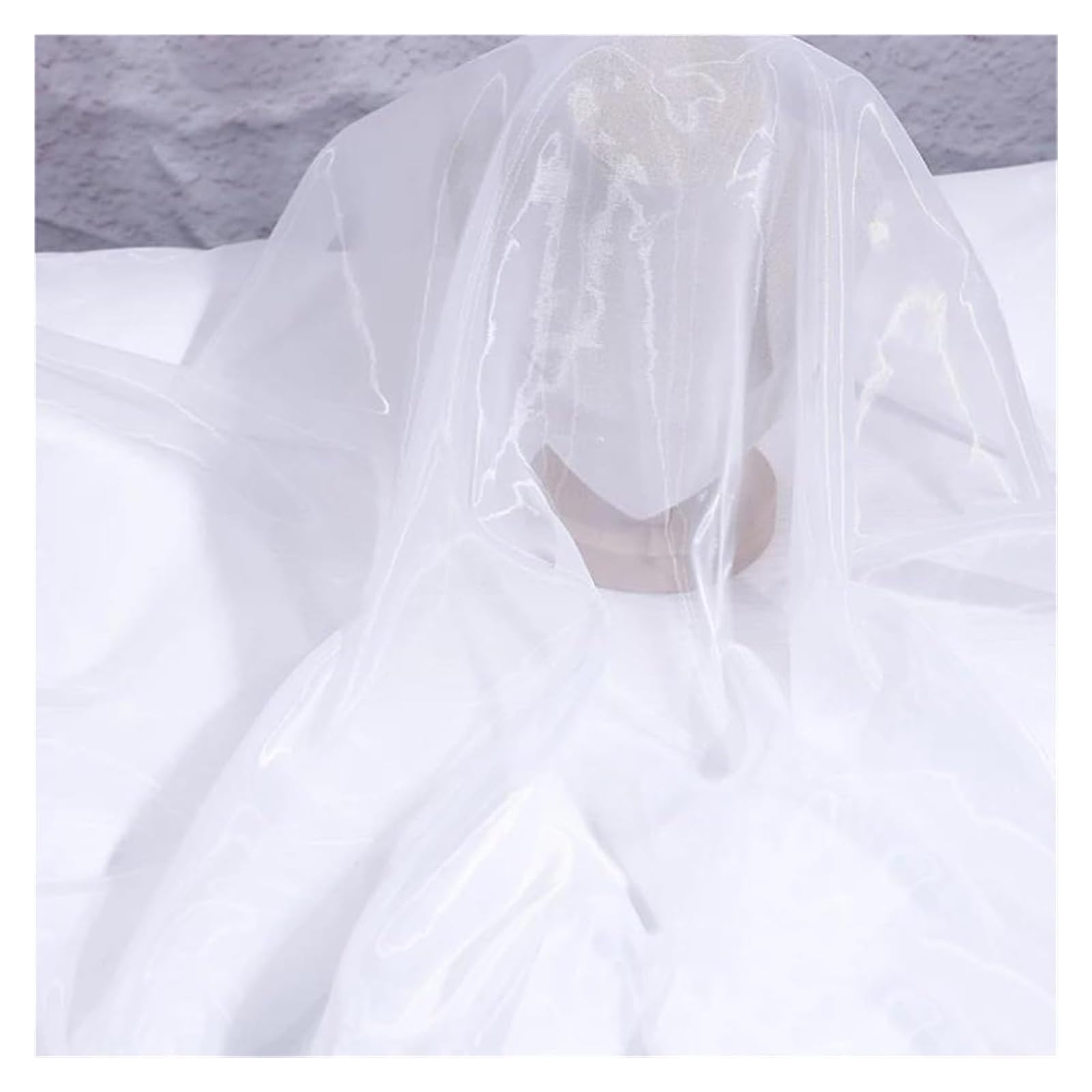 Miękka tkanina tiulowa, tkanina organza na metry wielokolorowa 100 cm x 150 cm (2 śnieżnobiałe)