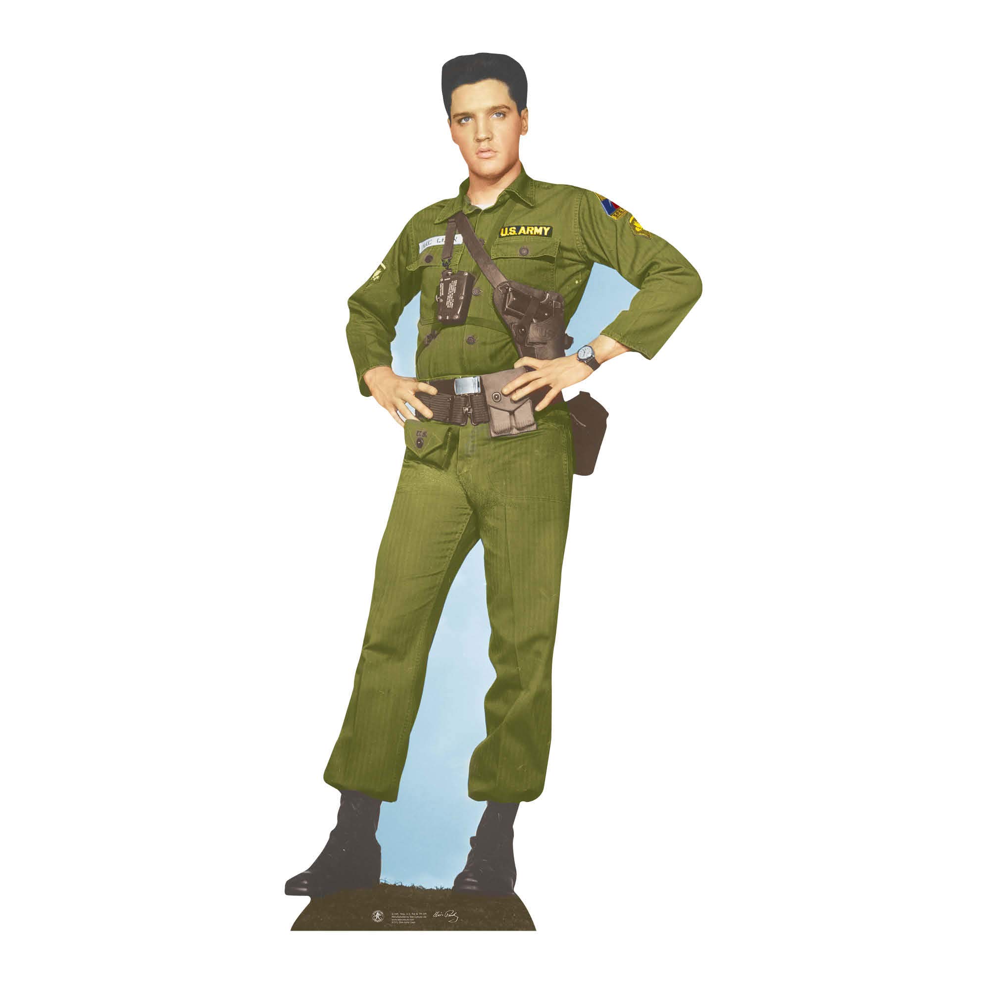Star Cutouts SC571 Elvis Presley Army Uniform G.I. Blues Lifesize Cardboard Cutout – Classic Elvis Merchandise for Fans & Vintage Décor