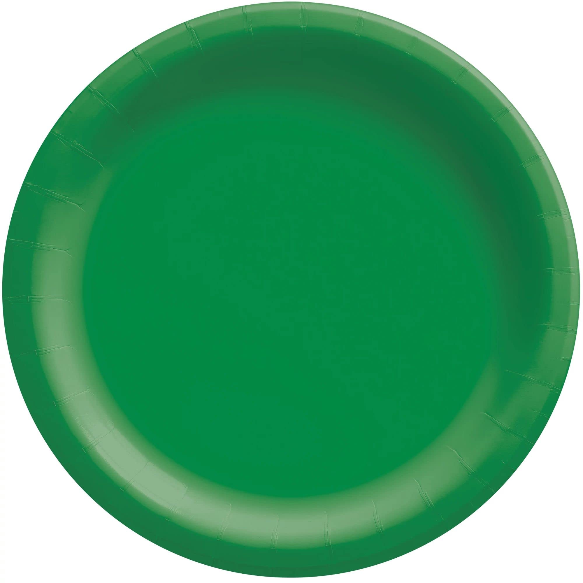 Platos de papel verde festivo para fiestas grandes | 7 pulgadas | suministros para fiestas | 300 unidades