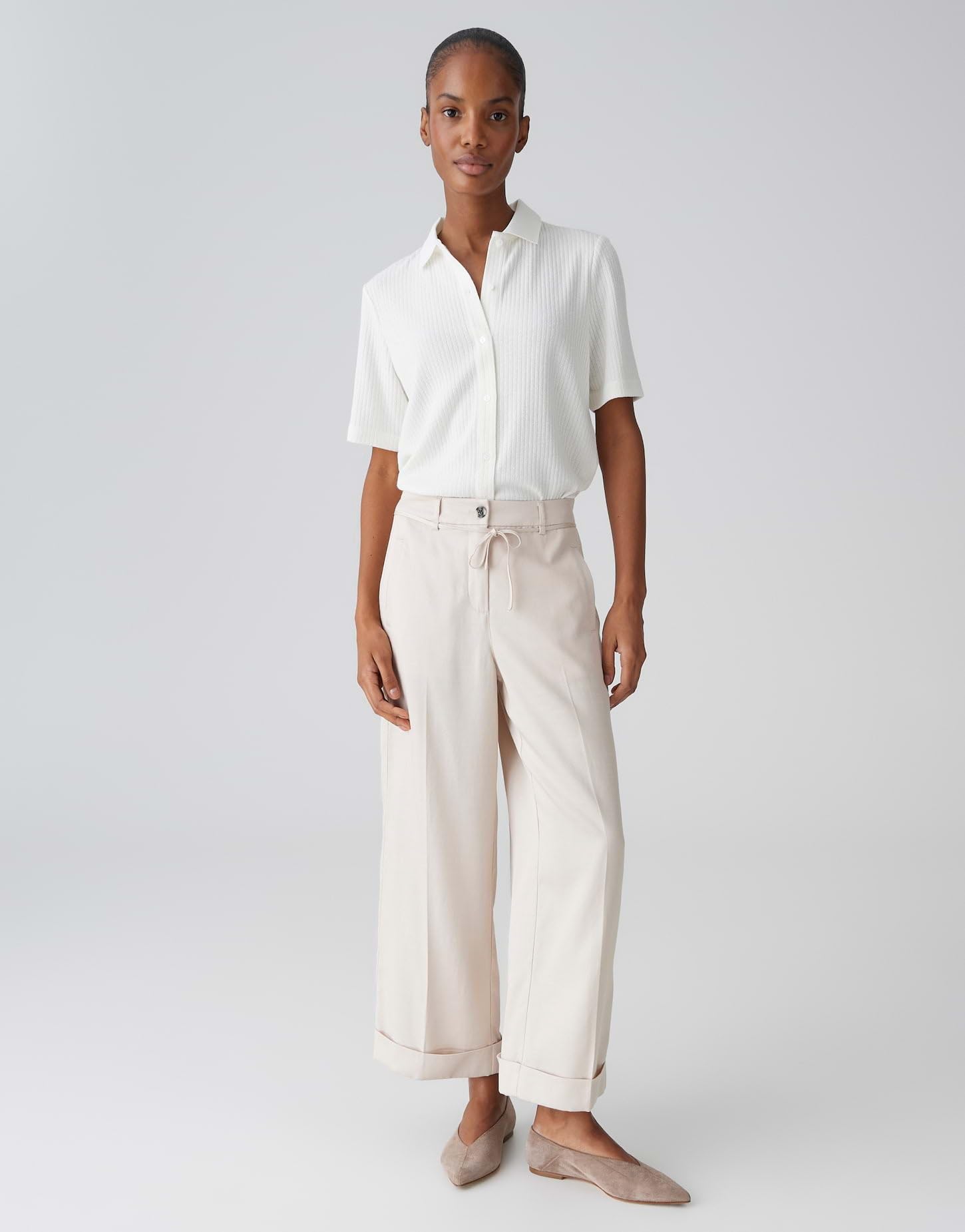 OPUS Damen Kurzarmshirt | Poloshirt mit dezenter Rippstruktur Regular Fit