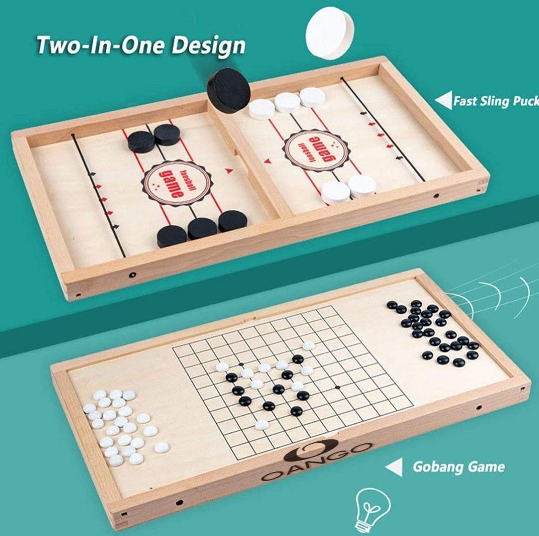 Buy OANGO 2 in 1 Super Fast Sling Puck Game, Portable Table Board