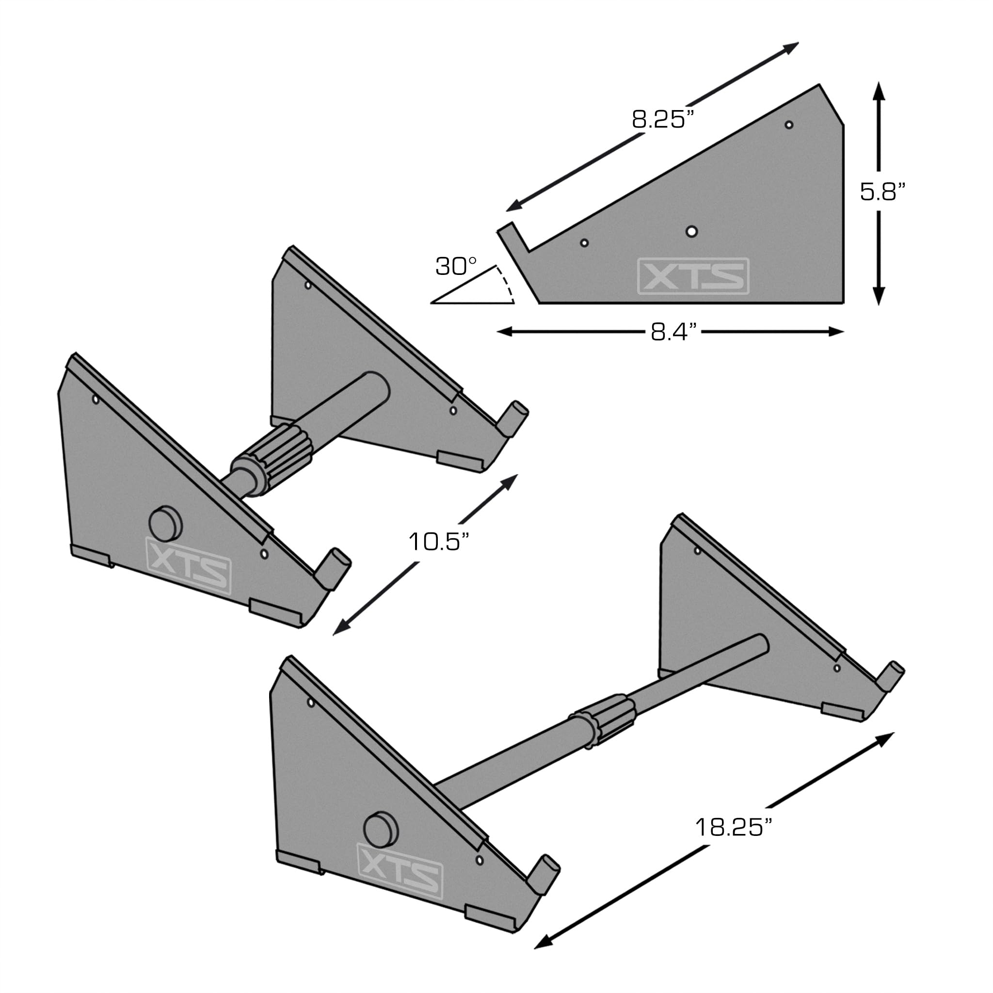 XTS Stand Large, supporto (supporto da tavolo stabile e portatile, per pedali, sintetizzatori, con larghezza regolabile da 26,67 a 46,36 cm, angolo di inclinazione di 30 gradi)
