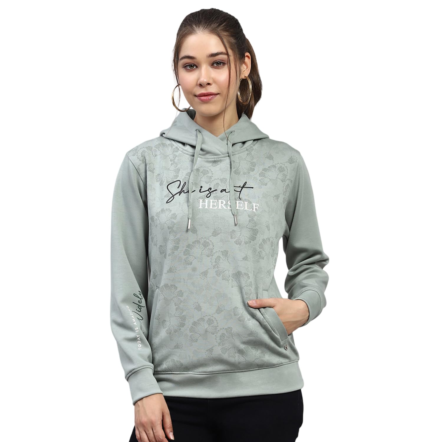 monte carlo Printed Green Hooded Neck Full Sleeve Sweatshirt for Women's-picture-37