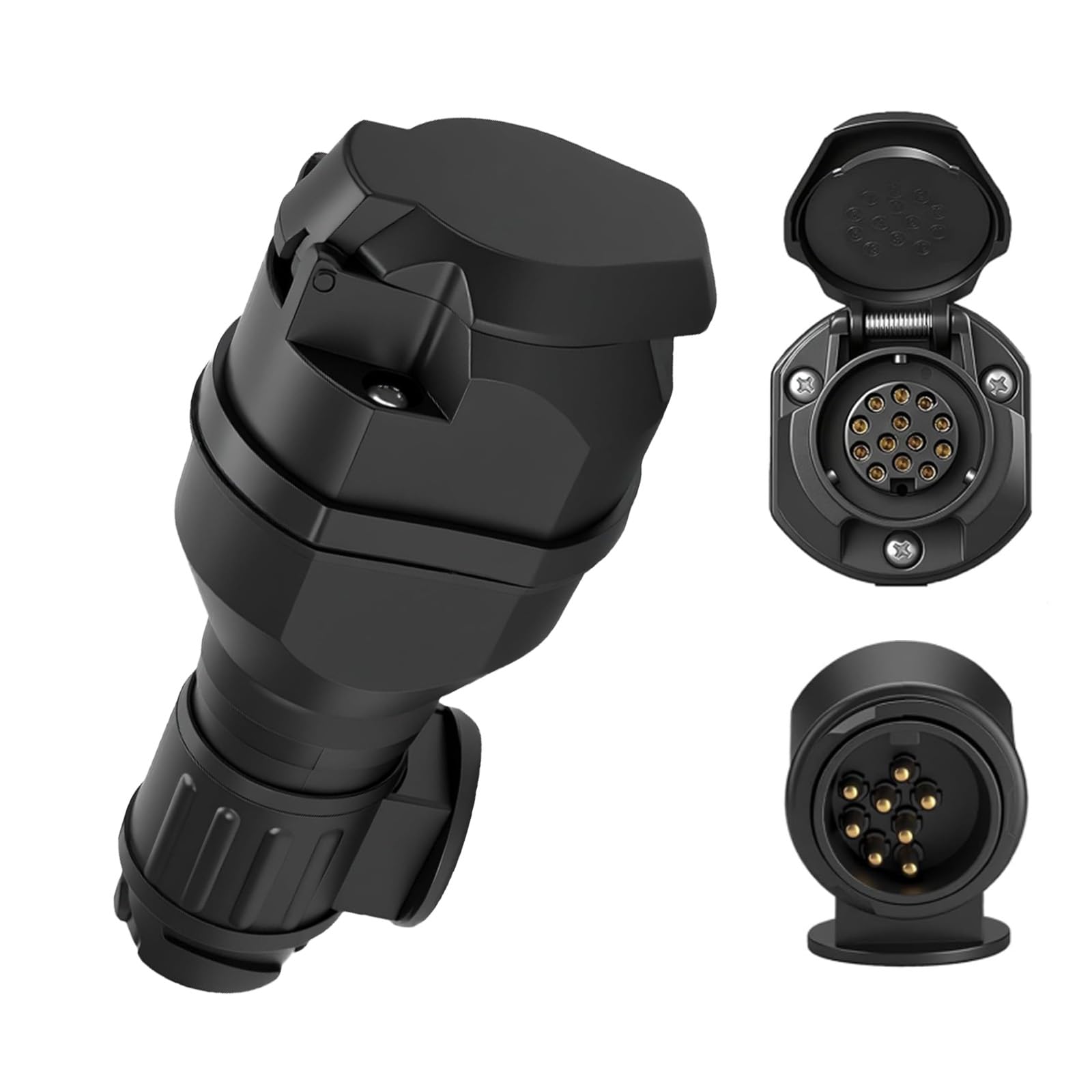 LED Adapter Anhänger - 12V Anhänger Stecker 13 Polig auf 7 Polig | Stecker Anhänger 13 Polig, Anhänger Adapter 13 Auf 7 Polig für LED-Beleuchtung für PKW