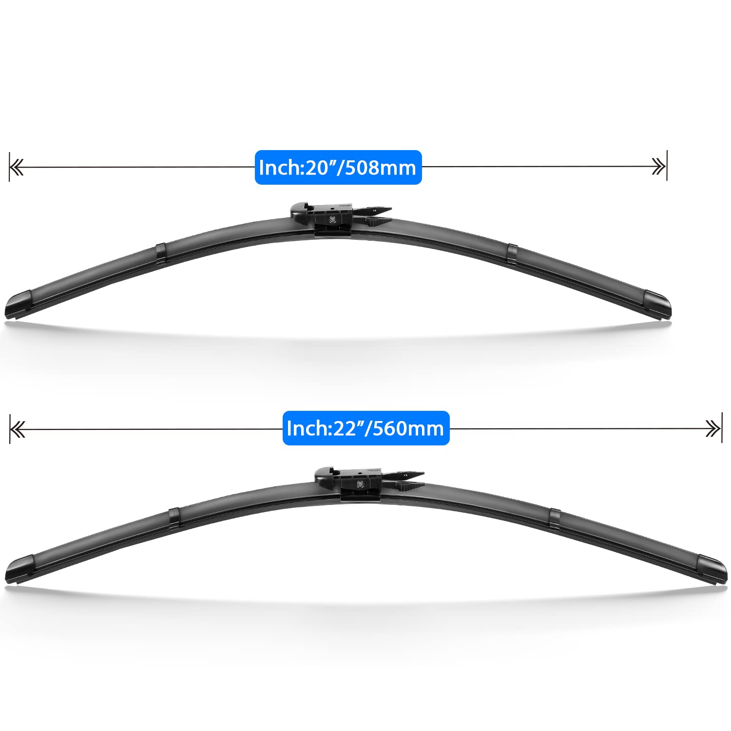 RAINTOK 22" 20" Windshield Wiper Blades Replacement for 2013-2020 Lincoln MKZ / 2007-2021 Ford Mustang Original Factory Quality Front Wipers Blade Set for My Car - (Pack of 2)