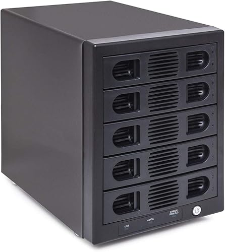 Syba Herramienta de 5 bahías menos bandeja intercambiable en caliente 25 pulgadas 35 pulgadas SATA III RAID HDD externo USB 30 Enclosure Windows