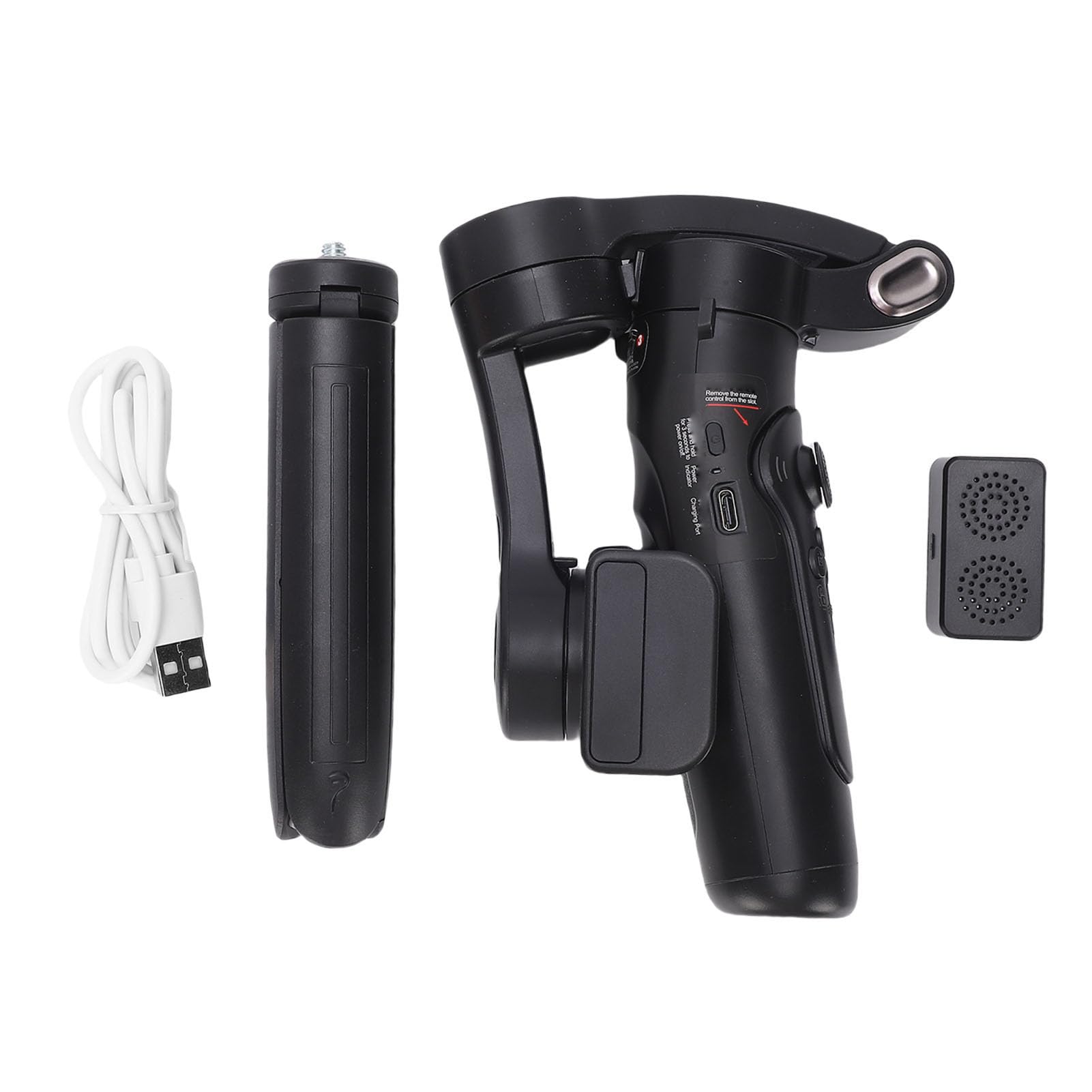 FILFEEL Estabilizador de Teléfono con Seguimiento Facial AI con Luz de Relleno Magnética Flip 3 de 180° para Grabación de Video Vlogging - Estabilizador de Teléfono Inteligente Plegable para