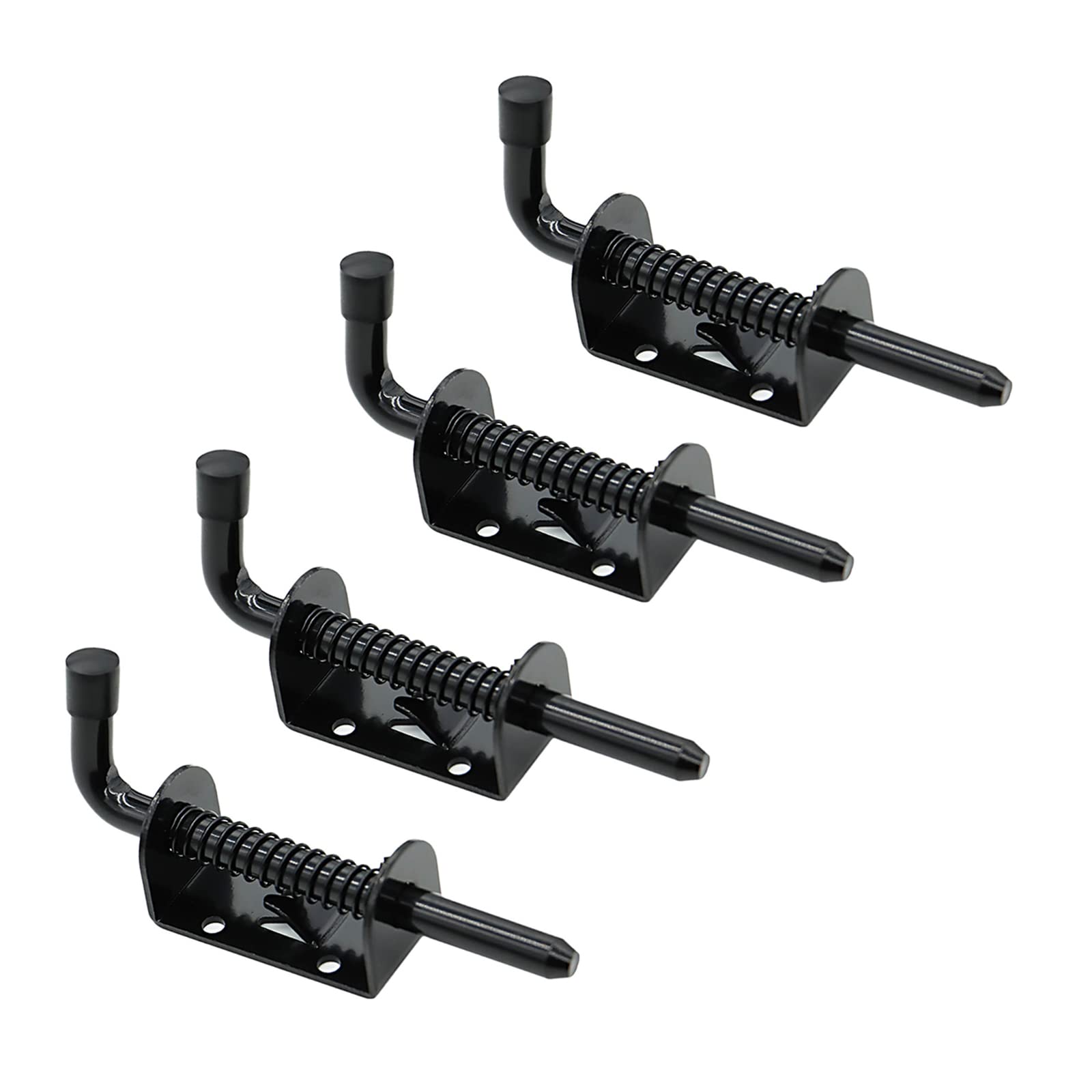 4 Packs 5 Inch Spring Loaded Barrel Bolt Latch Pin, Heavy Duty Steel Sliding Door Lock for Doors/Cabinets/Chests, 2mm Thickened Interior and Outdoor Solid Hardware Latch