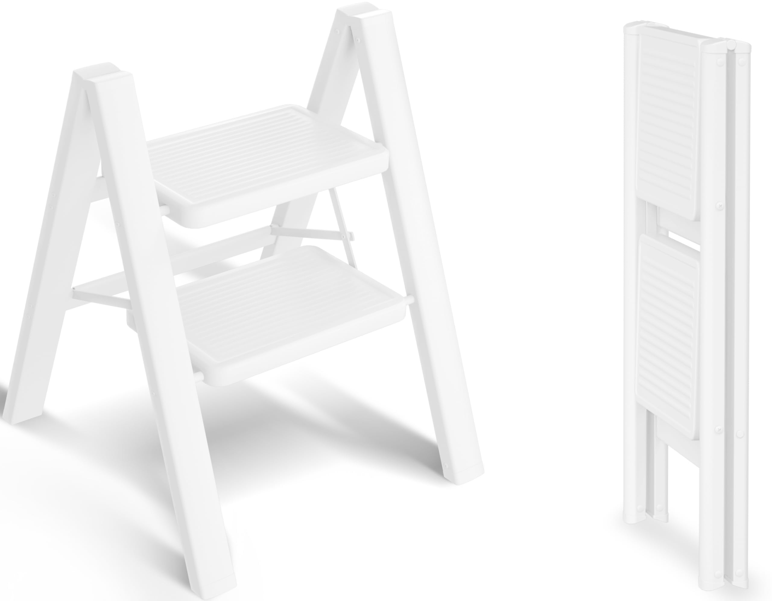 SOLADDER Banco de degraus, escada de 2 degraus com pedal largo e antiderrapante, escada