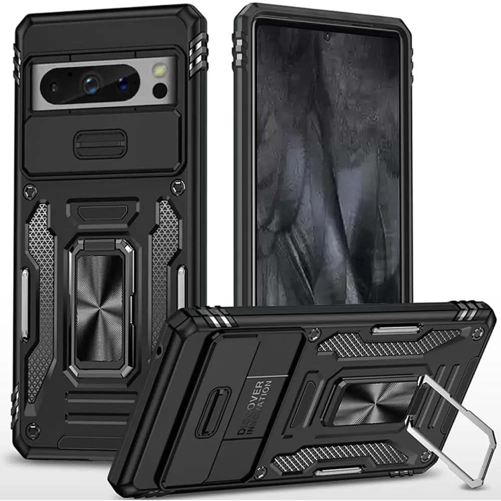 Scalebee Back Cover for Google Pixel 8 Slim Fit Heavy Duty Slide Camera Cover Built-in Rotated Ring Kickstand (Black, Rugged Armor, Pack of: 1) (B0CX997TPY) Amazon Price History, Amazon Price Tracker