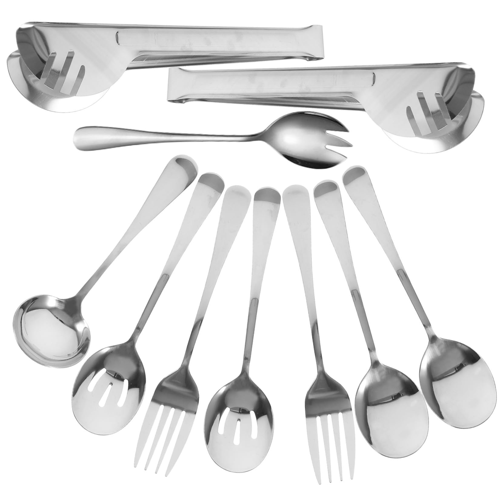 OUNONA Posate in Acciaio Inox Di Stoviglie Per Servire Buffet e Catering Cucchiai e Forchette Da Portata Per Cucina Casa