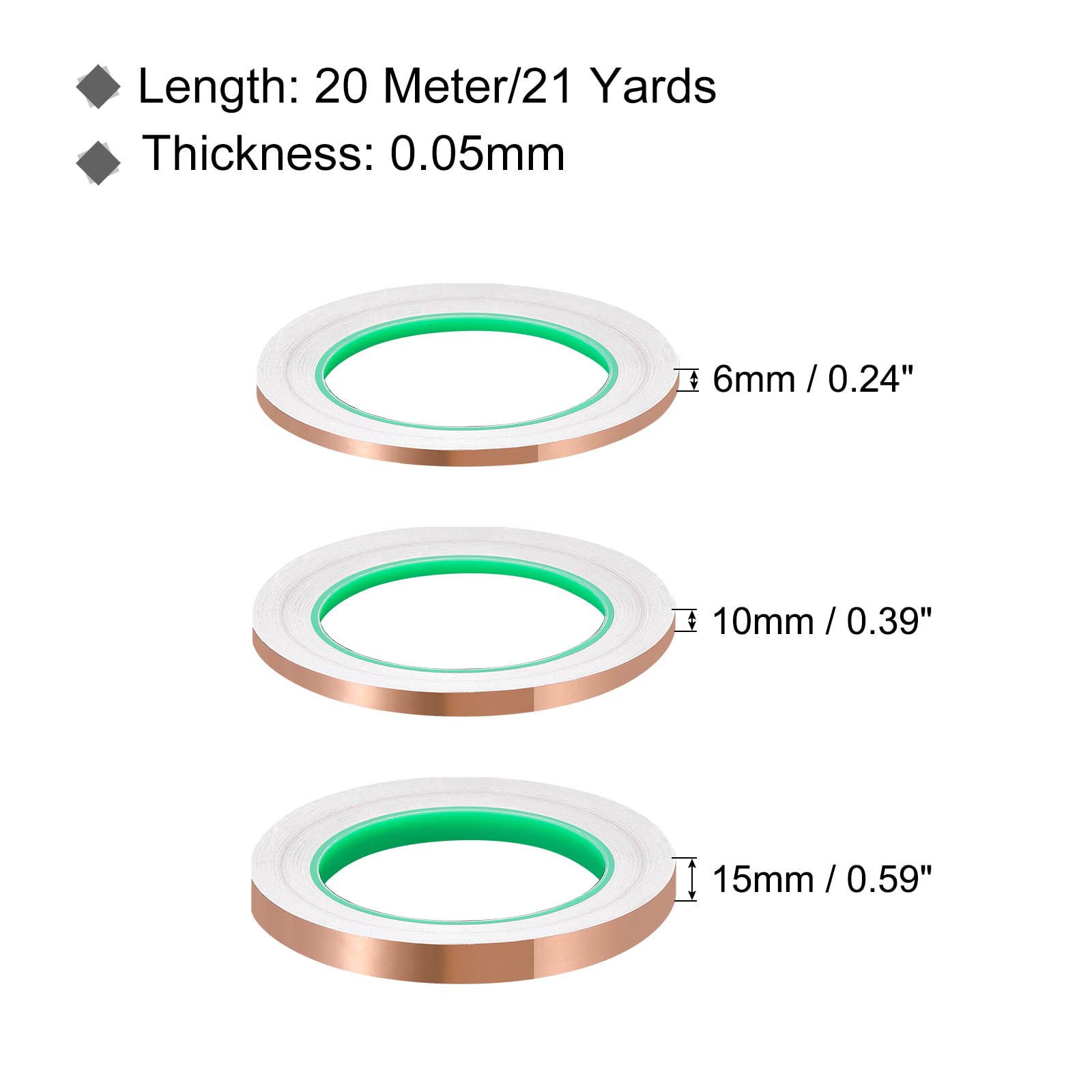 Cuivre Ruban 0,24 Pouce X 27 Yards 0,05 Épais Cuivre Feuille Mise à