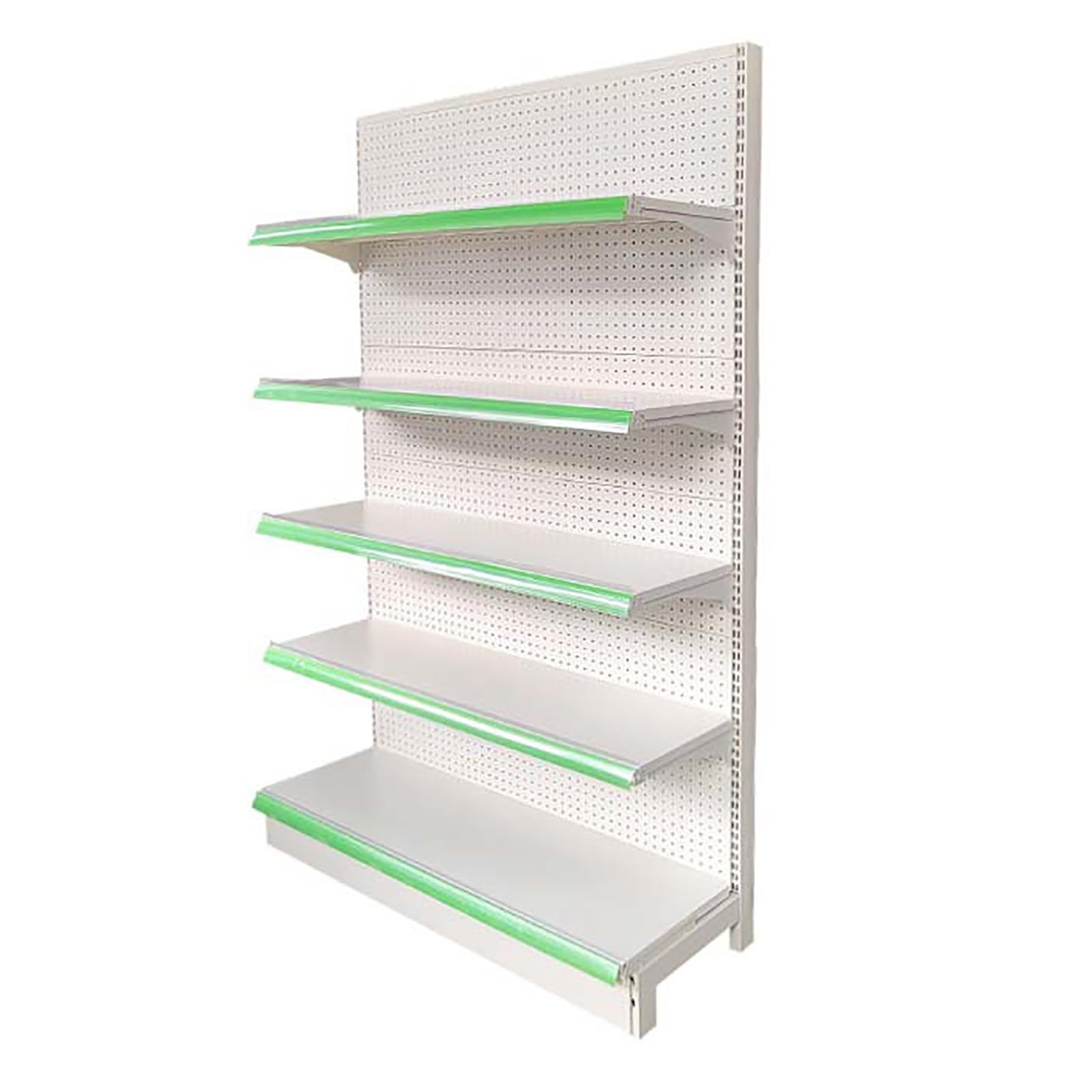 Générique Présentoir gondole métallique réglable à 5 étagères pour supermarchés et commerces de proximité, Conception à Double rangée de Trous, idéal pour Les Snacks et la Vente au détail (190 cm, 90