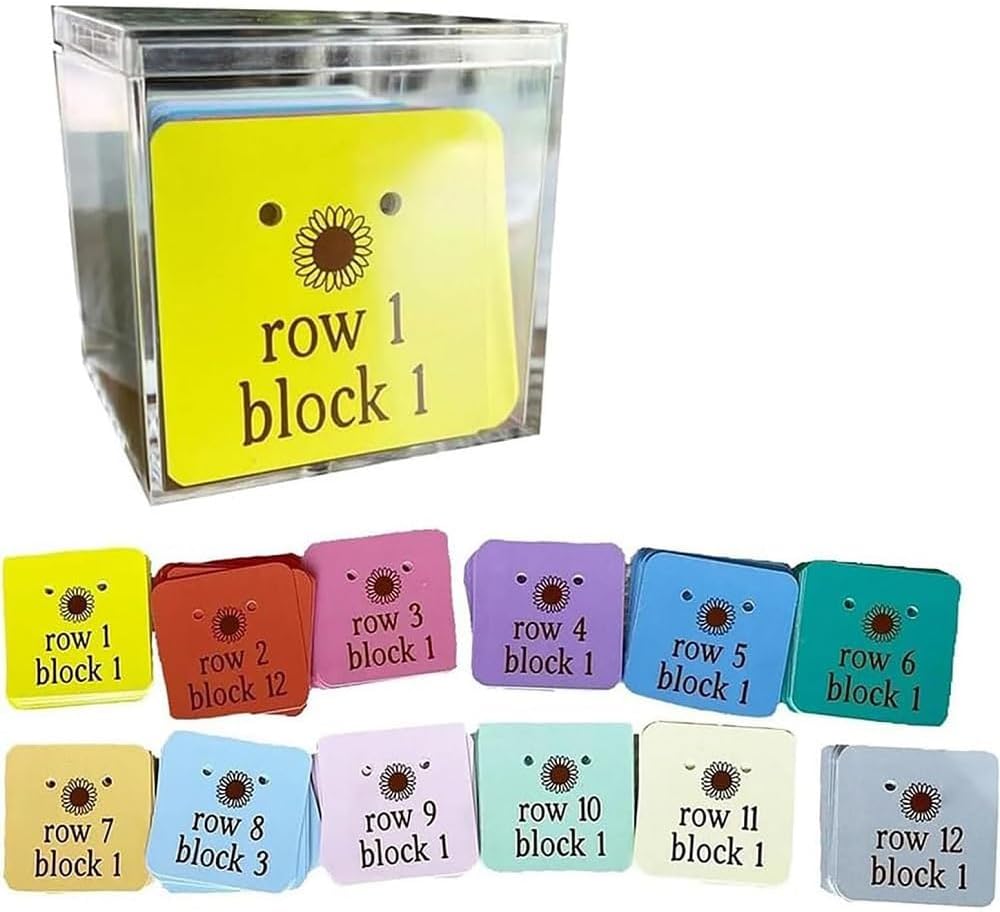 Quilt Block Row Markers,Paper Cardstock with Holes,Beautiful Quilt Block Markers, Contains 12 Sewing Markers Per Color, Innovative Sewing and Quilting Notions