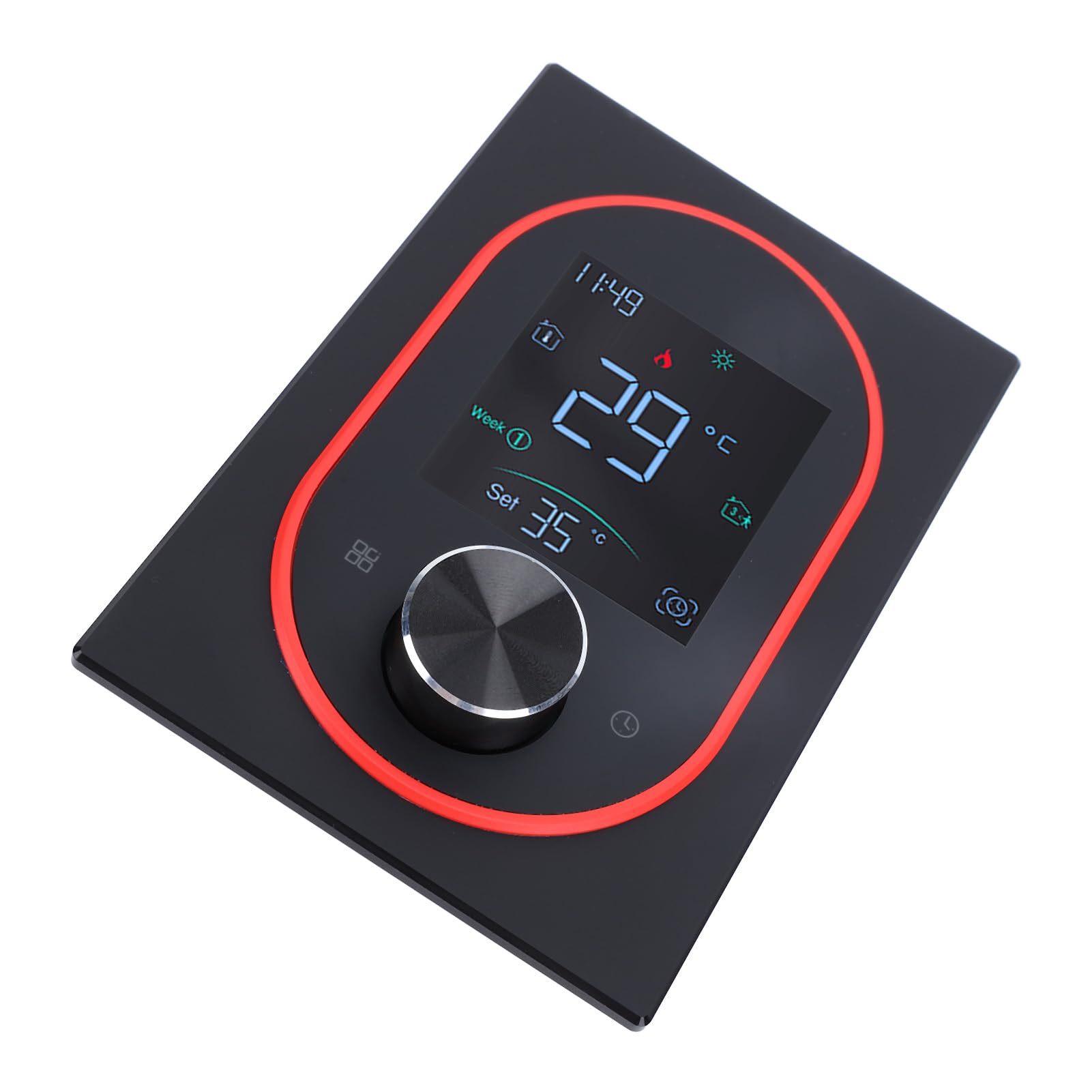 Termostato Inteligente, Termostato de Color Inteligente LCD, Control de Perilla Programable, Termostato de Calentador Eléctrico con Pantalla Táctil para Oficina en Casa,