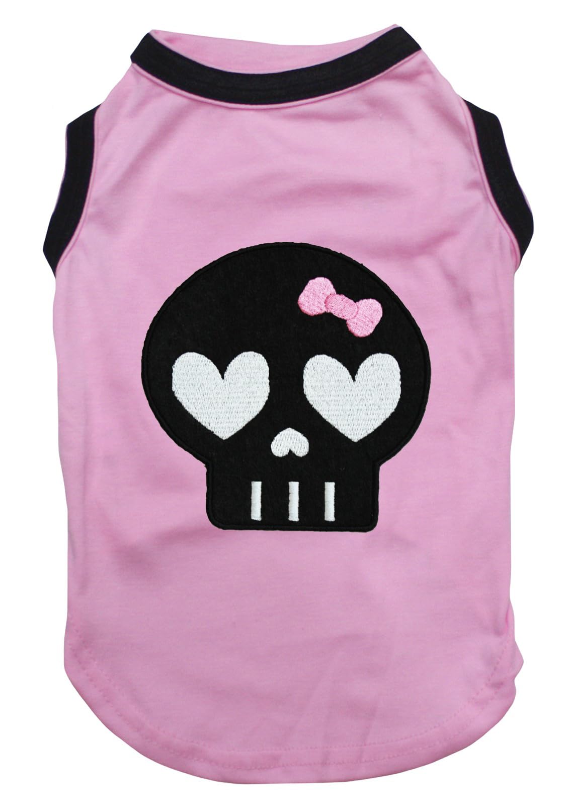T-shirt pour chien tête de mort rose et noir taille L pour vos sorties urbaines