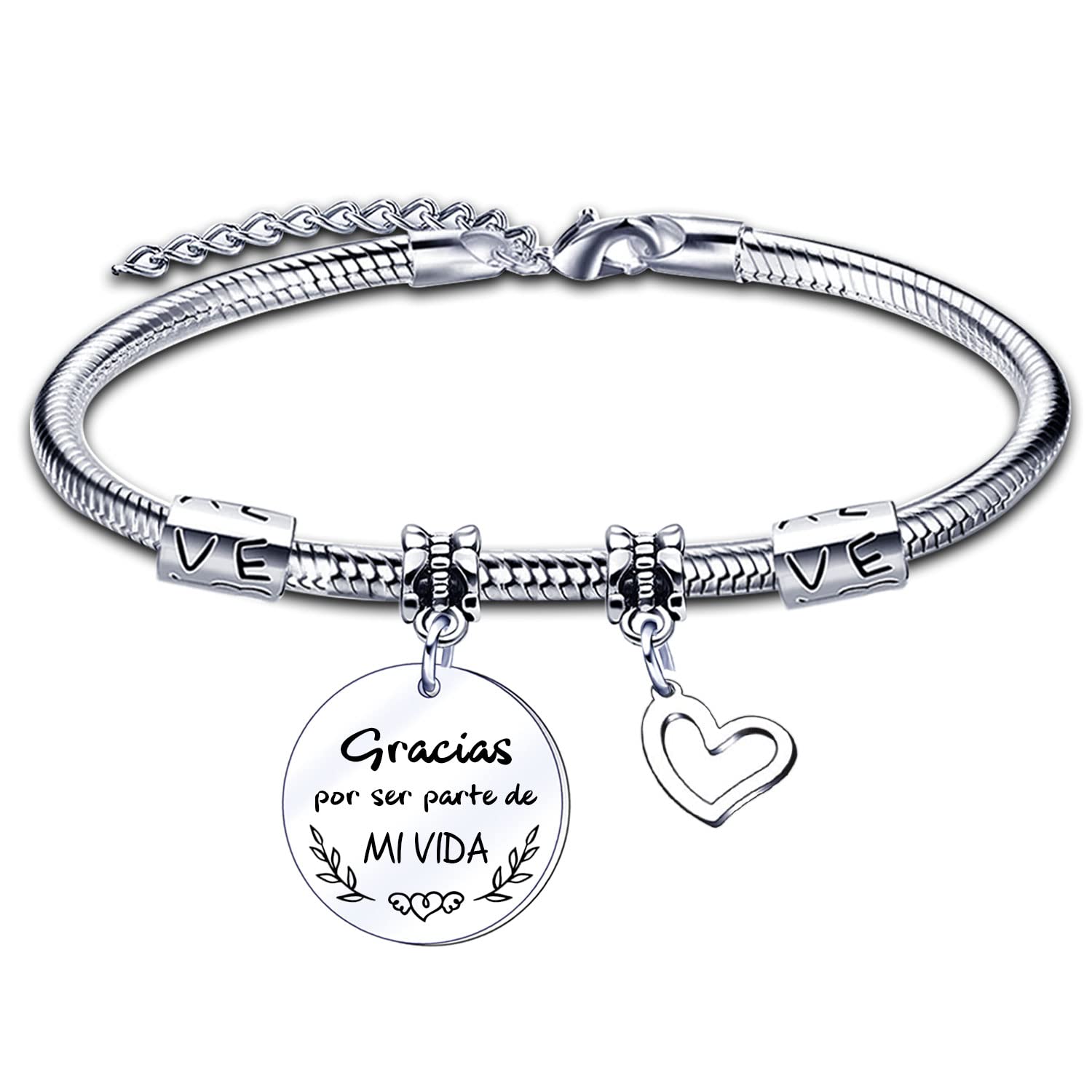ZYMGUOAmistad Regalo Mejor Amiga Pulsera Joyería Familia Amistad Regalo para Tu Mejor Amiga Pulsera Acero Inoxidable Pulsera Regalos Mujer con la Letra