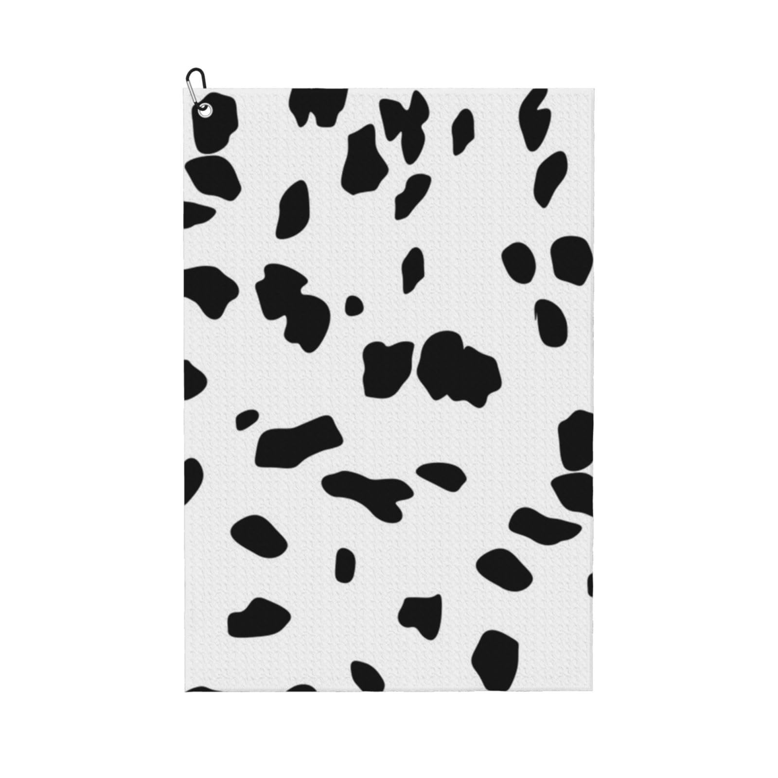 Hnnkloy Dalmatian Print, 16x24 in Portable Waffle Golf Towels with Carabiner Clip for Golf Bag