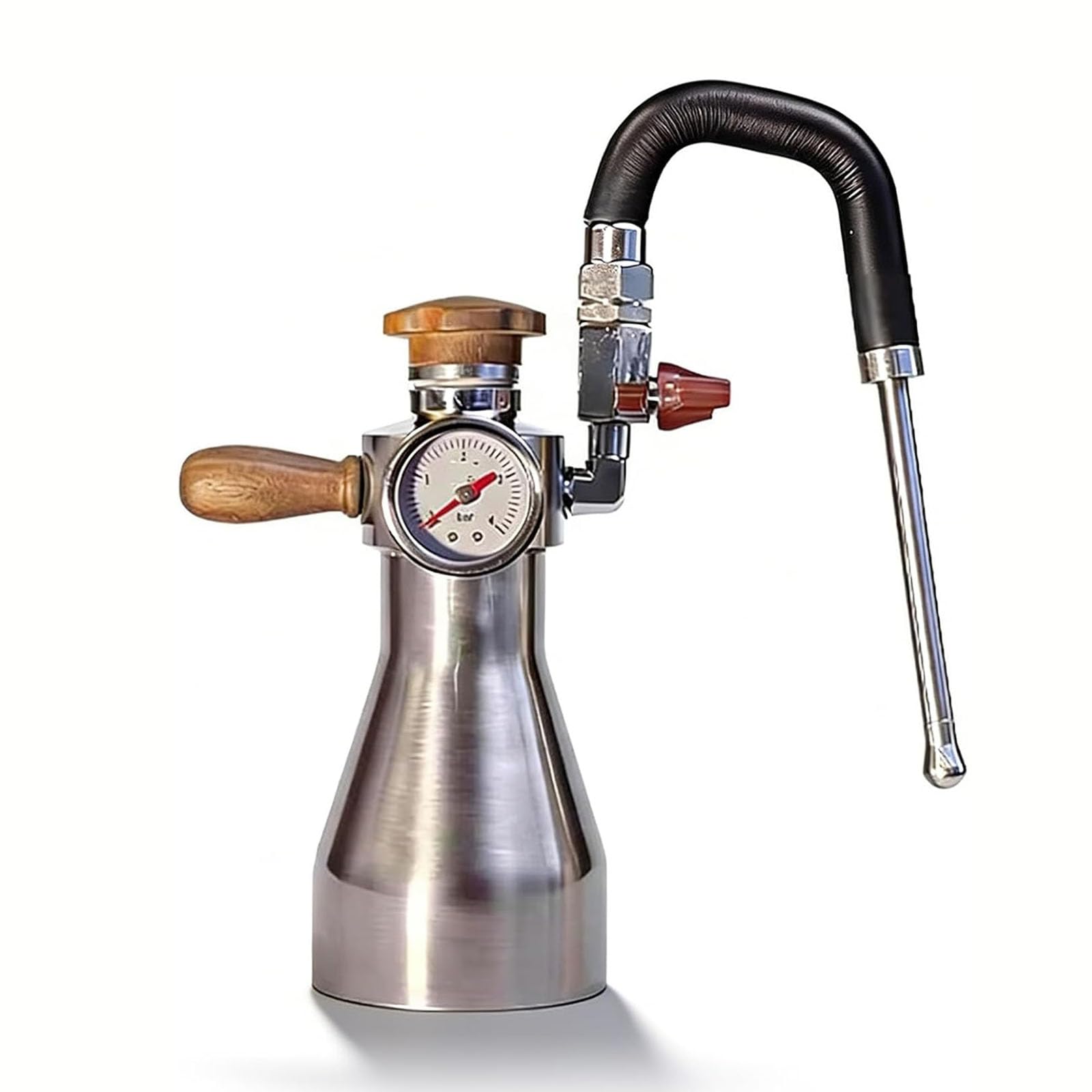 Spieniacz do mleka i parowar, zbiornik na wodę 300 ml z manometrem, nadaje się do kuchenek indukcyjnych, kuchenek ceramicznych, kuchenek gazowych, ogrzewania otwartego płomienia