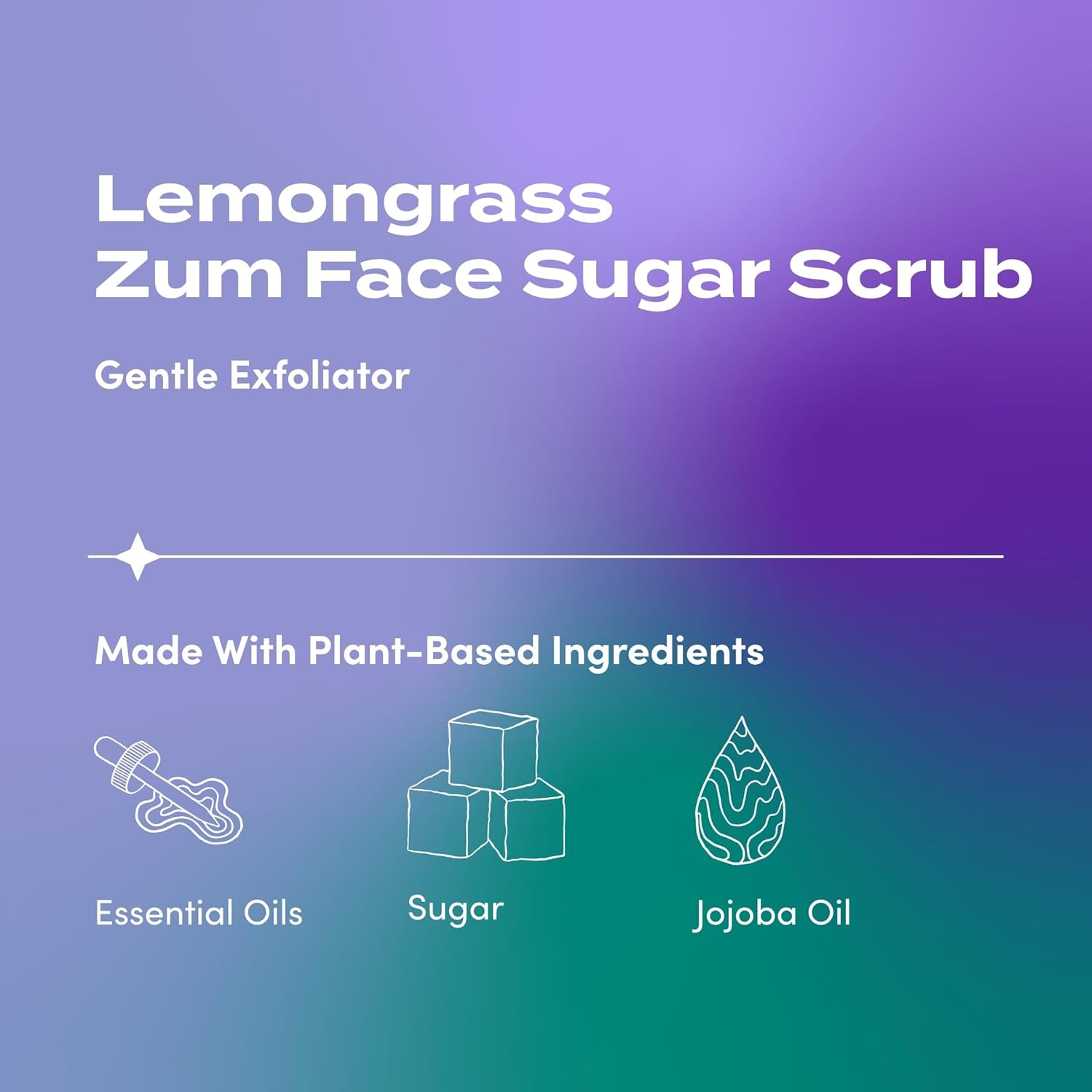 Indigo Wild Zum Face Sugar Facial Scrub - Natural Sugar Scrub - Soothing Facial Exfoliator with Jojoba Oil, Coconut Oil & Olive Oil - Lemongrass - 4 oz - Image 2