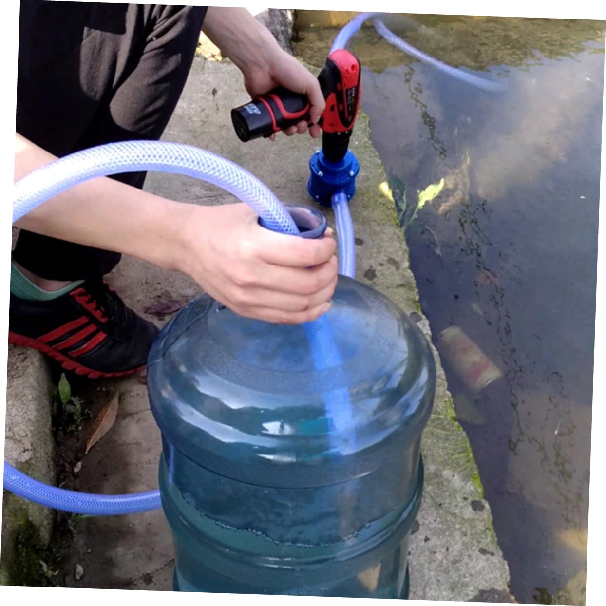 Mini Water Pump Self-priming Centrifugal Pump for Hand Drill 56-60l/min Durable Plastic Material