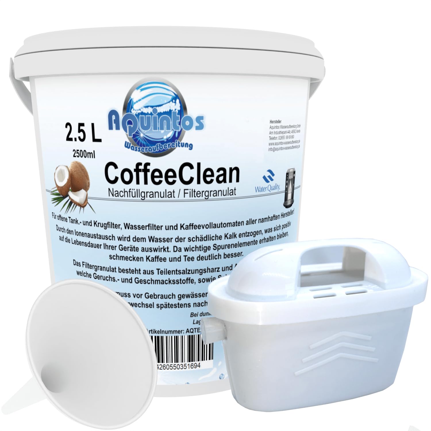 Nachfüllset passend für Tischwasserfilter Brita Maxtra PearlCo Unimax Dafi Aquaphor Maxfor Tassimo T55-T85 Anna Wasserkocher Russell Hobbs Nachfüll Refill Set 2,5 L