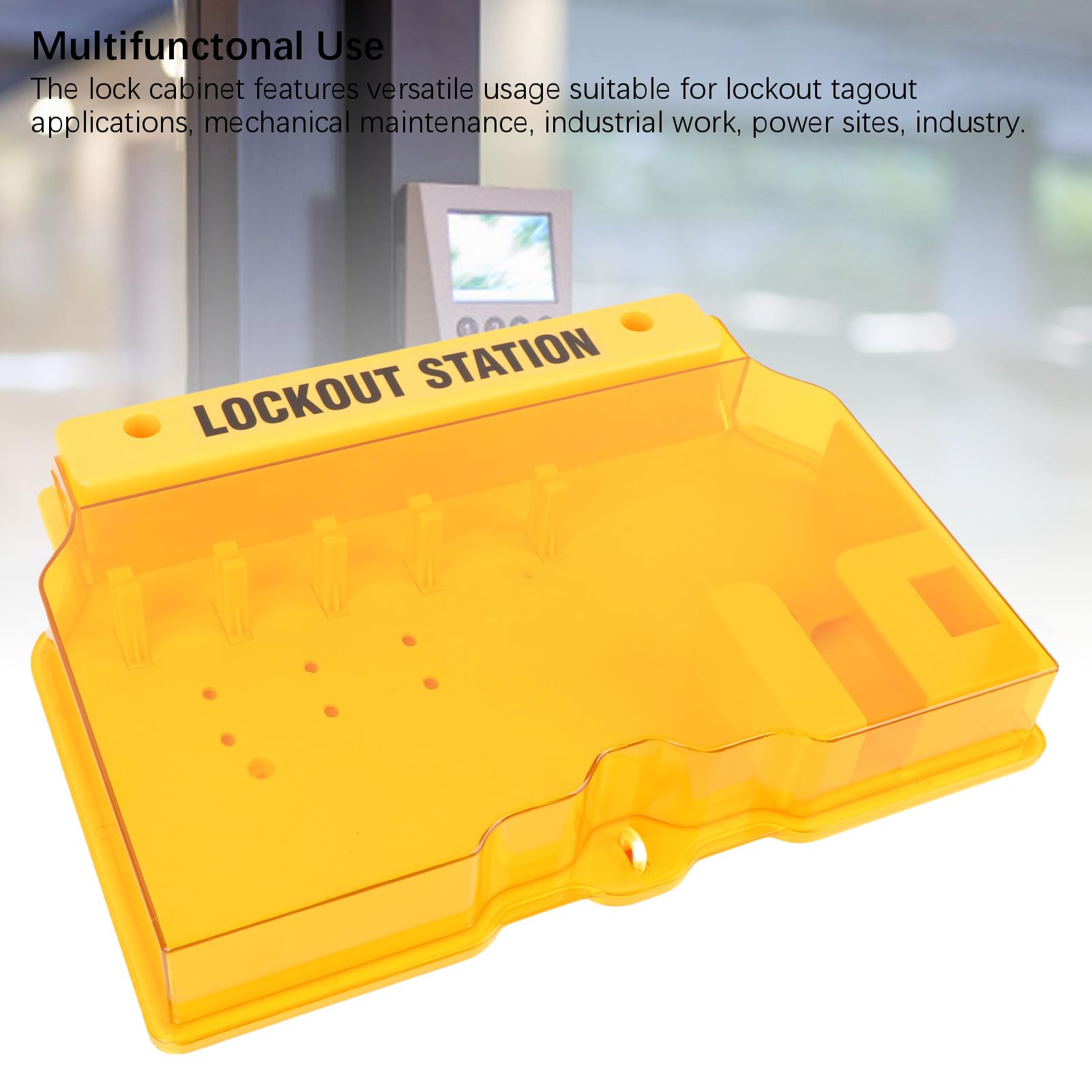 POENVFPO Kit de Estación de Etiquetado y Bloqueo, Cubierta Transparente para PC, Tablero de Dispositivo Loto sin Relleno, Kit de Etiquetado y Bloqueo de Montaje en Pared con 10 Etiquetas