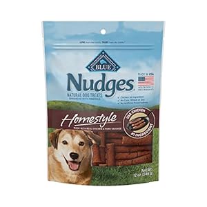 Blue Buffalo Nudges Homestyle Natural Dog Treats, Chicken and Pork, 12oz Bag