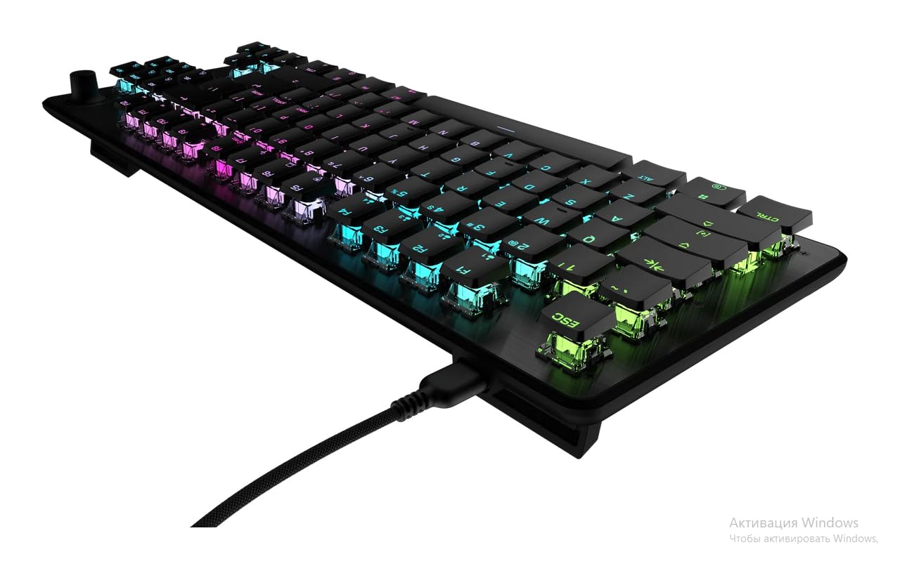Turtle Beach Vulcan II TKL RGB Tenkeyless mechaniczna klawiatura gamingowa do PC – przełączniki liniowe z możliwością wymiany podczas pracy, podświetlenie RGB na przycisk, regulacja głośności