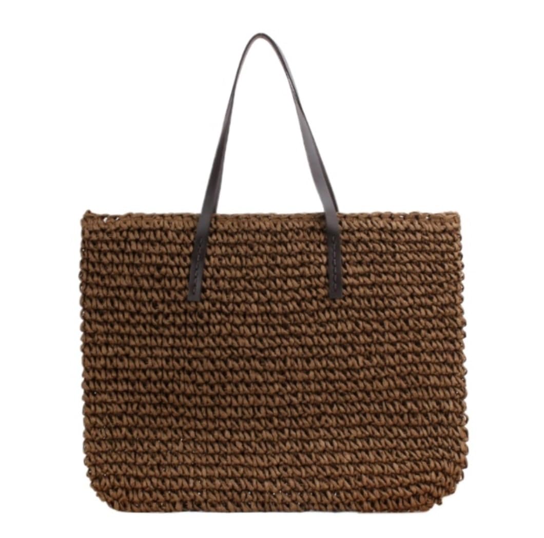 Korbtaschen Damen Damen Stroh Gewebte Tote Große Strand Handgemachte Weberei Umhängetasche Sommer Strand Geldbörse (Color : A, Size : 44 * 37cm)