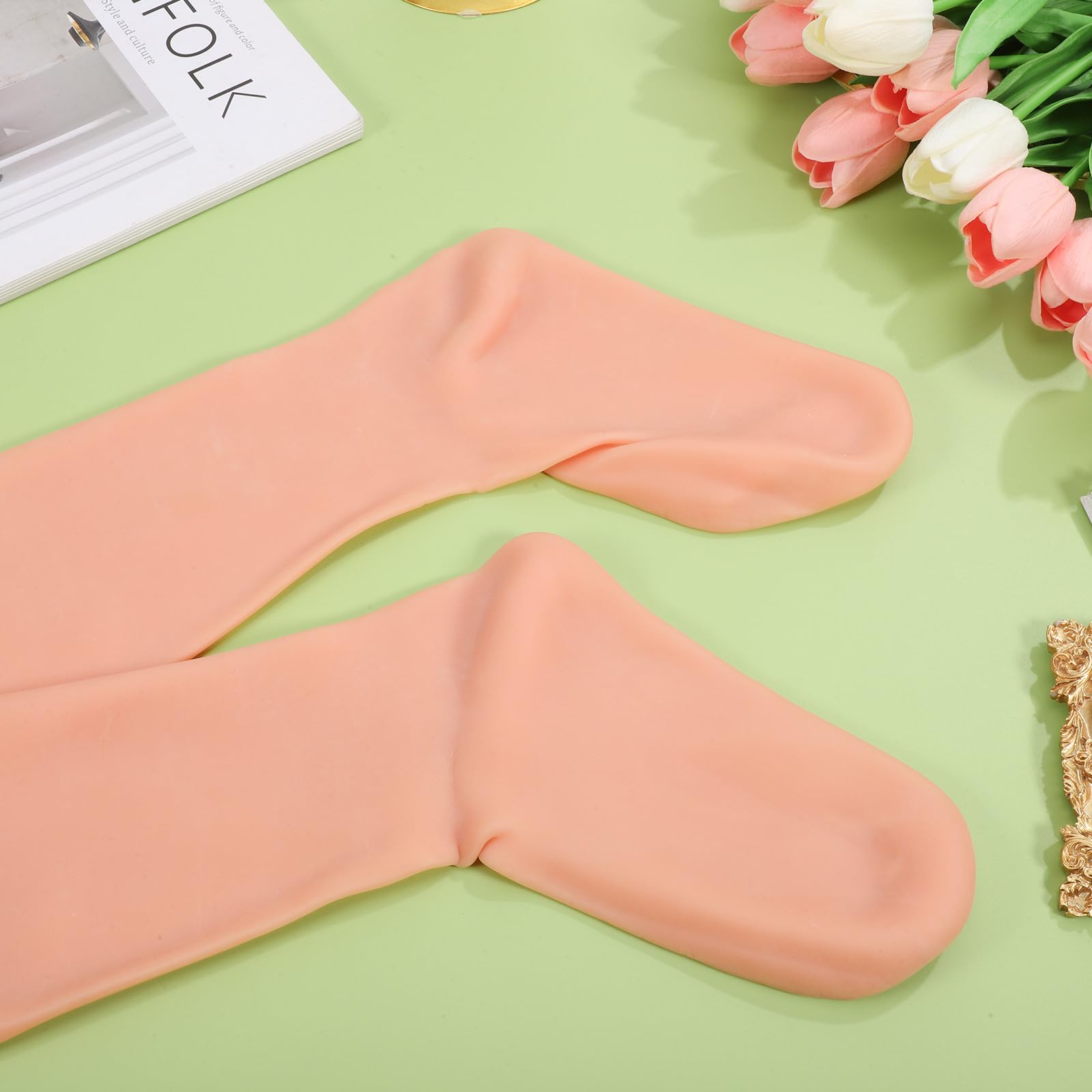 Socken Anwendung bei Mädchen Trockener und Winterhaut Fußcreme Fußpflegesocken lange Feuchtigkeitsspendende aus Sebs Elastische gegen Rissige Fersen für Damen
