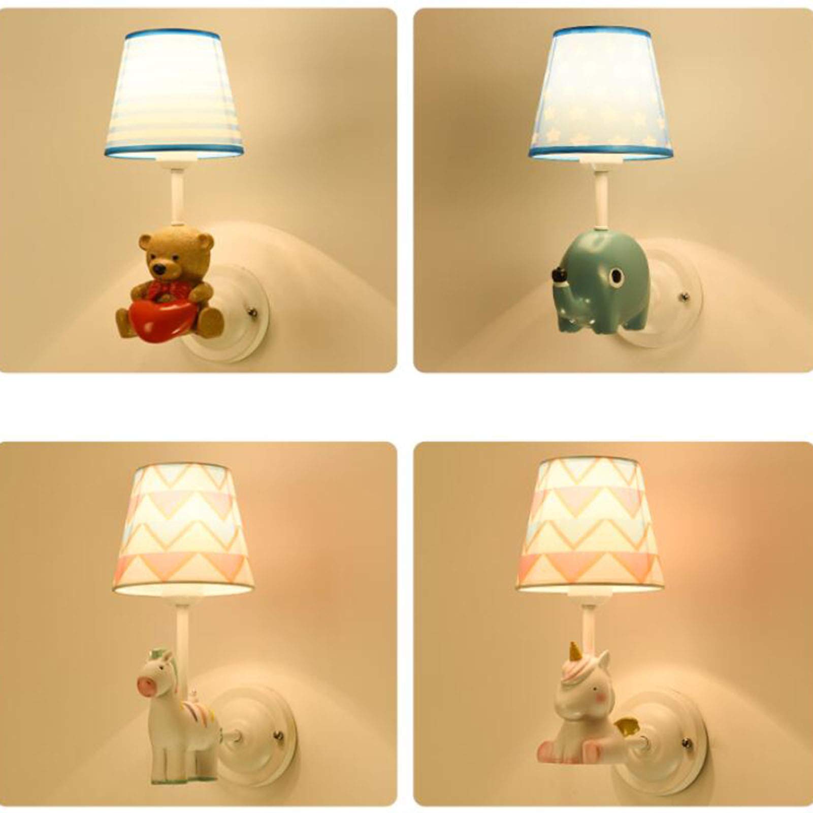 Lámpara de Pared Infantil de Estilo Europeo con Diseño de Dibujos Animados, Lámpara de Pared Sencilla con Diseño de Muñeca, Lámpara de Pared para Dormitorio, Lámpara de Pared Infantil con Diseño de An