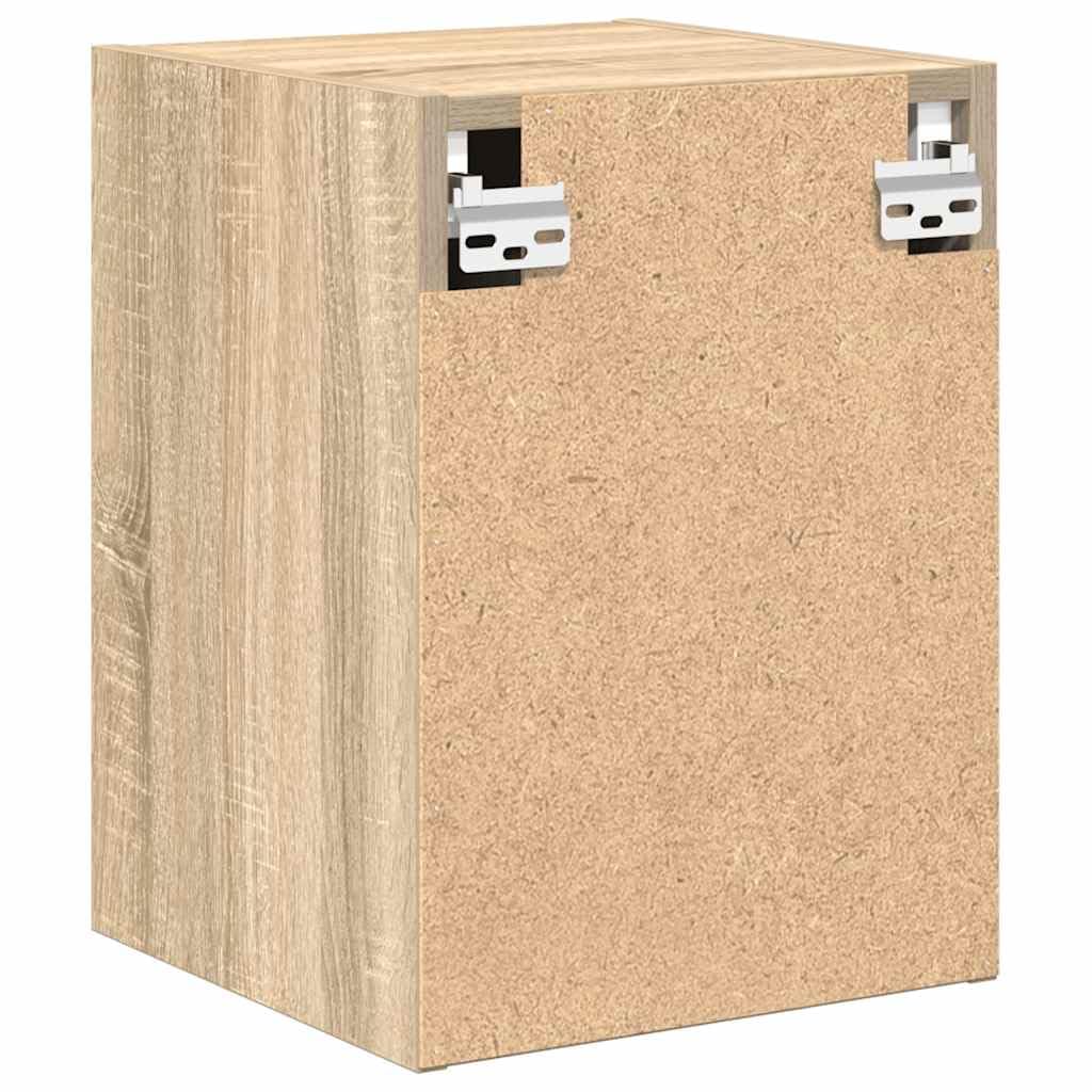 2er Set Garagen-Wandschränke in Sonoma-Eiche, Hängeschrank für Werkzeug & Zubehör, Werkstattschrank aus Holzwerkstoff, 30x30x41 cm, Wandmontage für Werkstatt, Keller & Büro