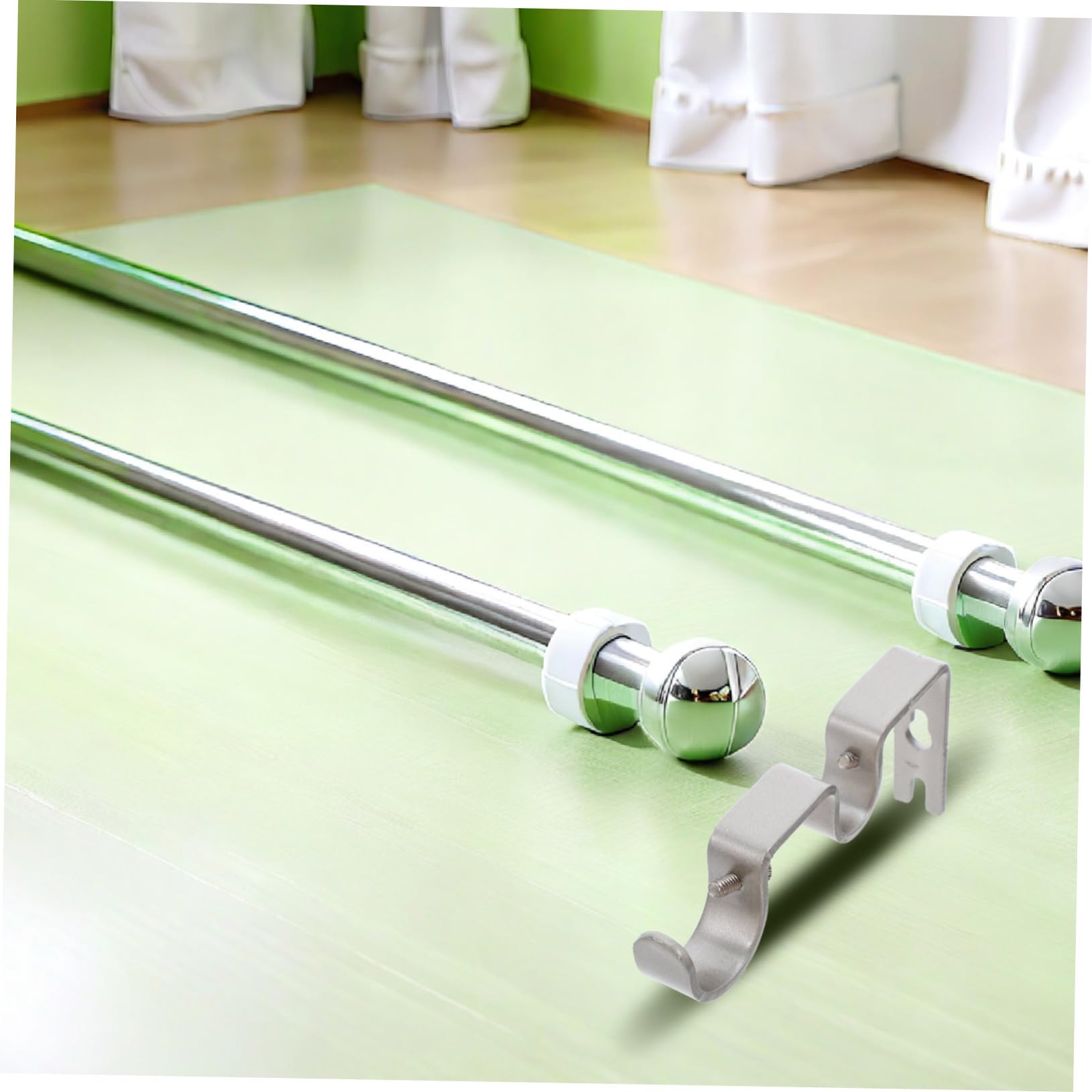 6 Pcs Supports de Tringle à Rideaux Doubles en Fer Robustes Compatible Stores Romains et Rideaux D'ameublement pour Salon, Chambre à Coucher Cuisine