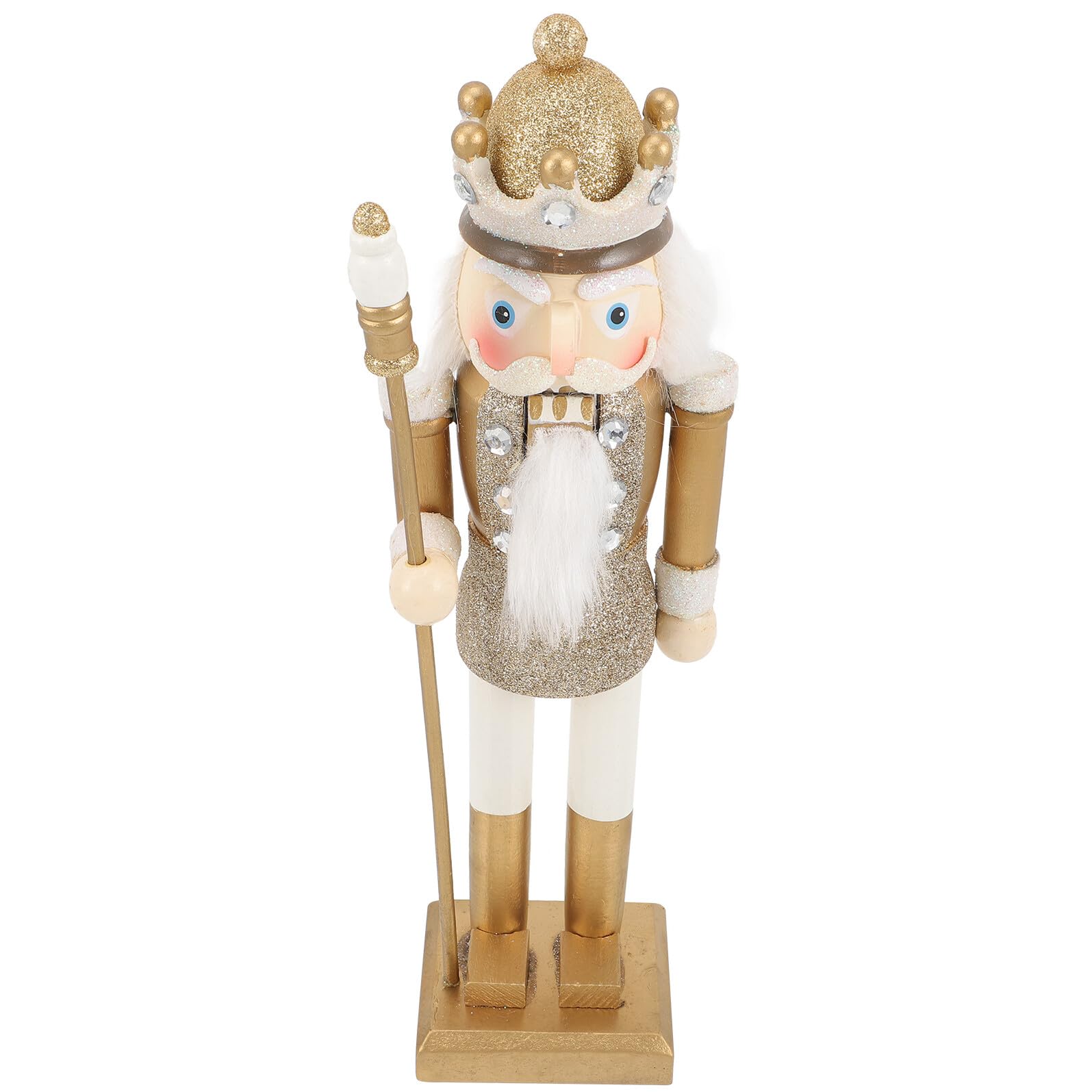 Casse-Noisette en bois doré de 35 cm pour habiller votre table de Noël et buffet de fête