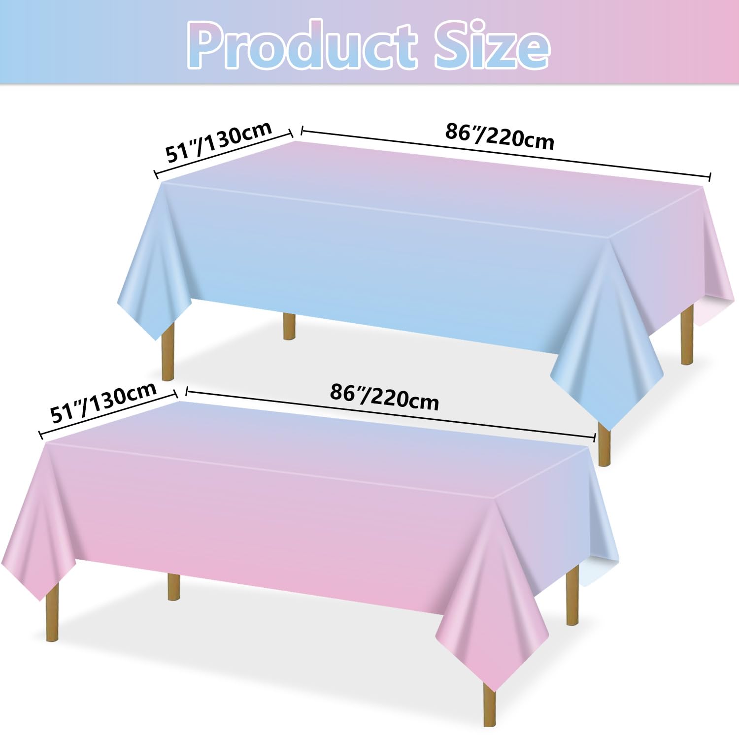 APUXXJUPA 4Pcs Gender Reveal Tablecloths - Image 2